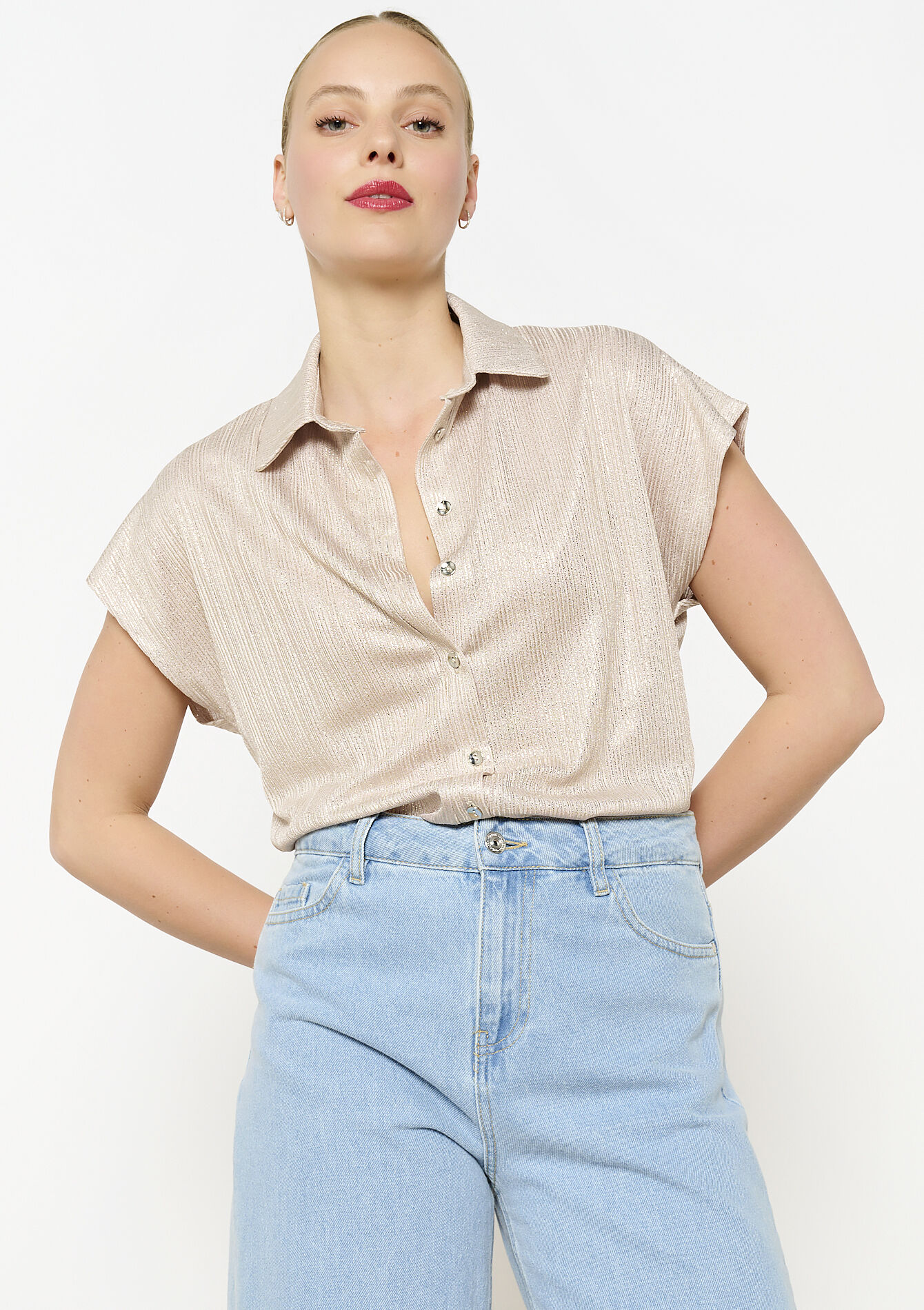 Chemise effet satiné, Chemise effet satiné - GOLD - 02301791_1058