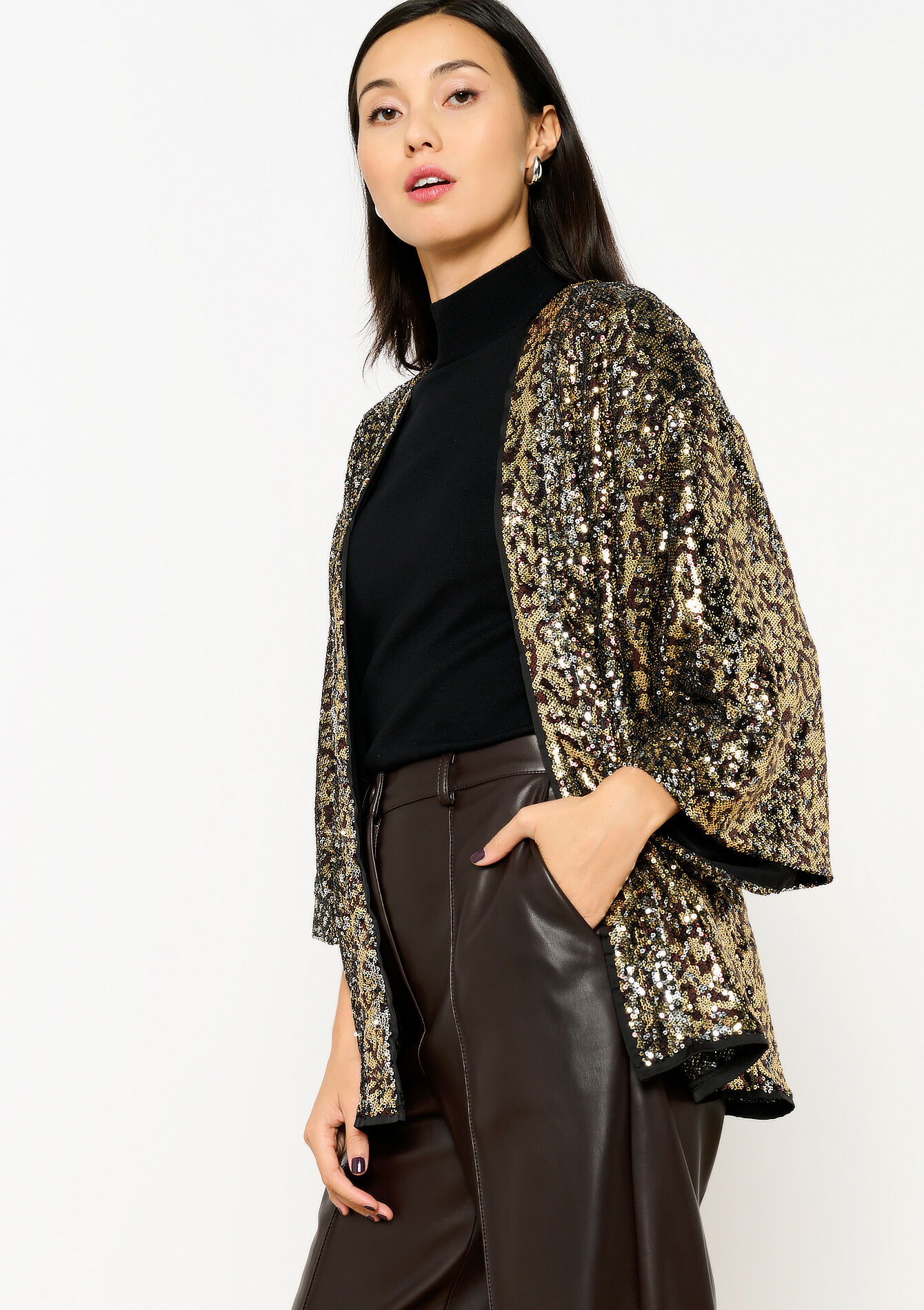Kimono with sequins, Kimono with sequins - BLACK - 09001435_1119