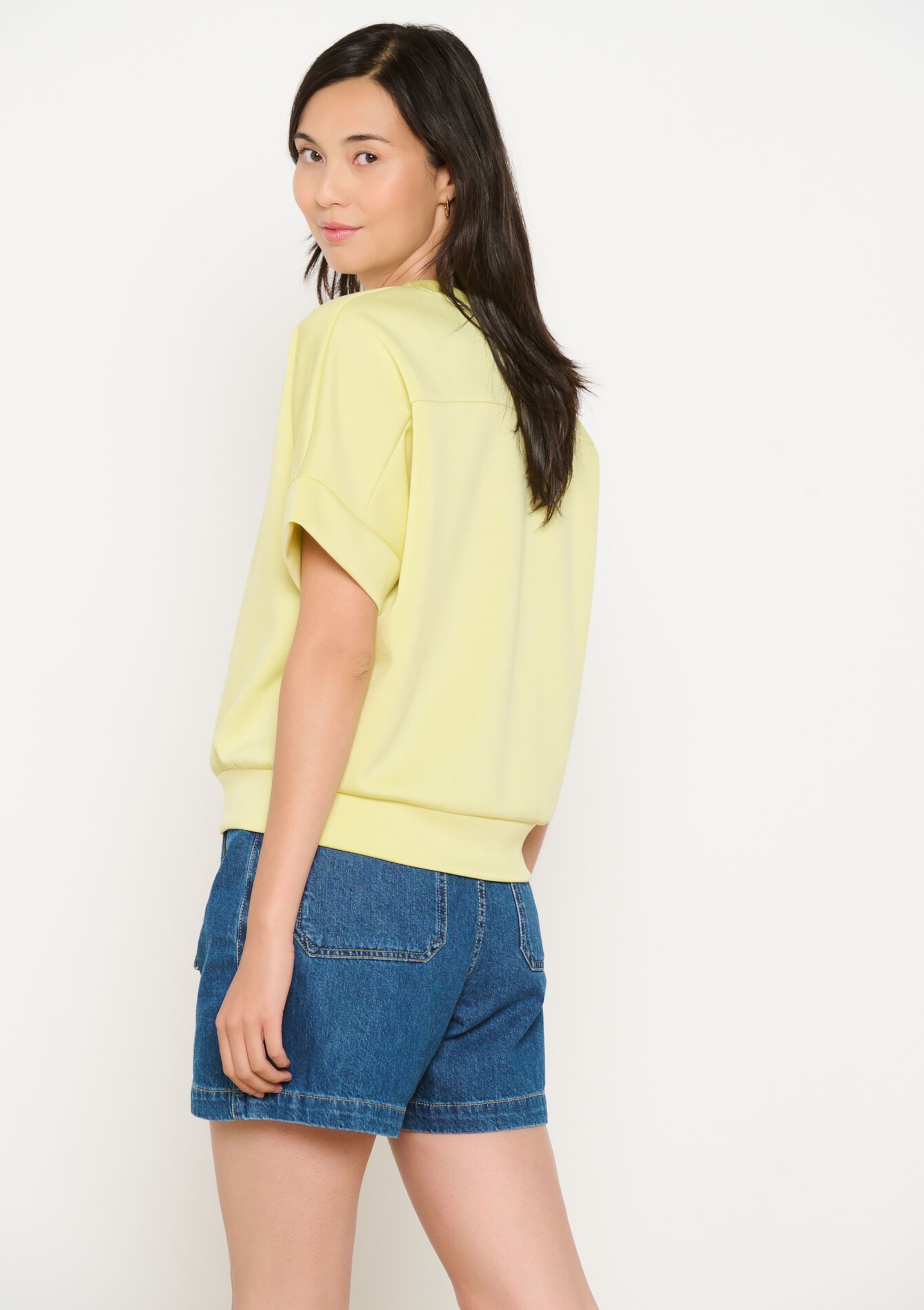 T-shirt en sweat - YELLOW PASTEL - 15100315_5004