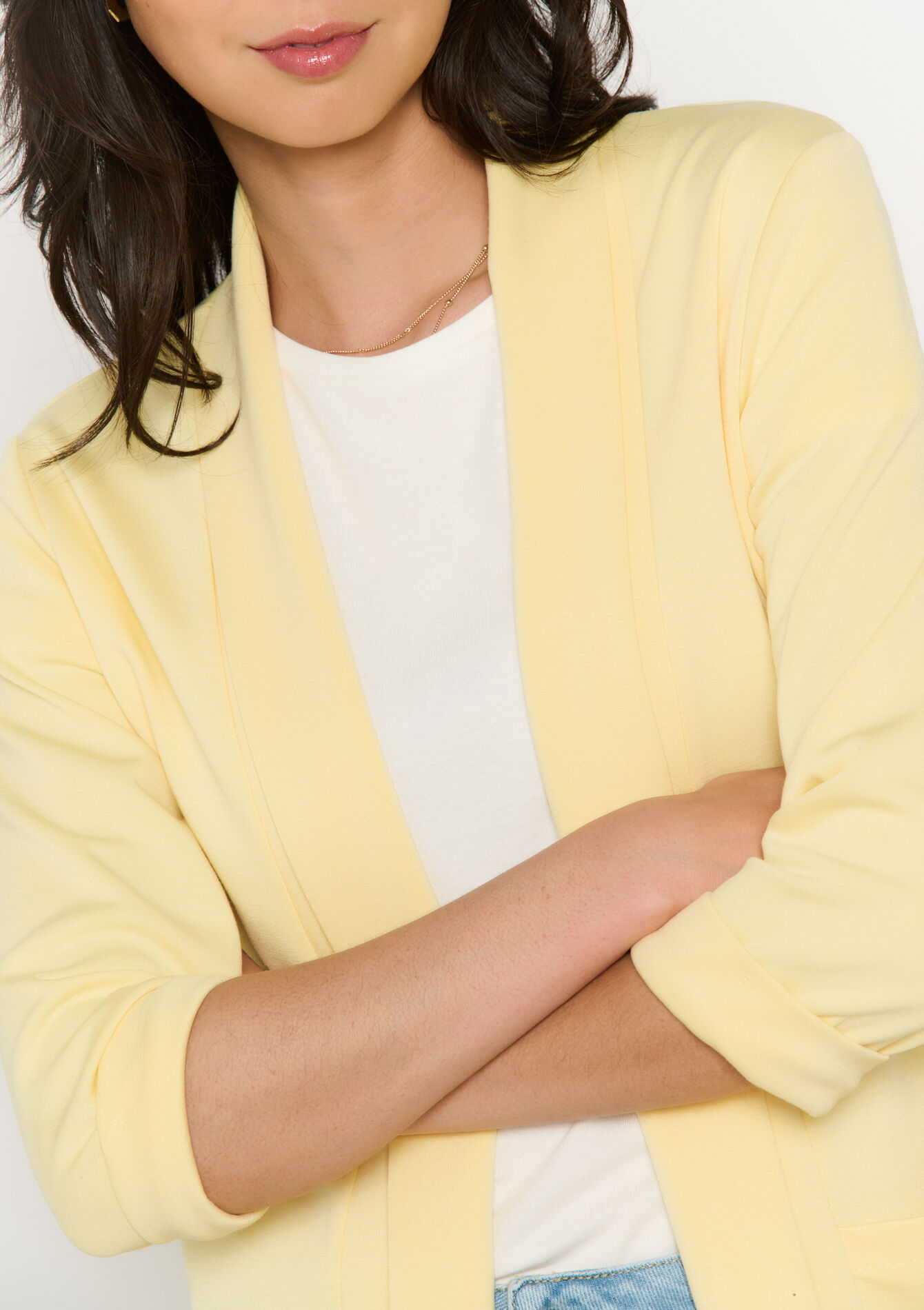 Soepele open blazer, Soepele open blazer - YELLOW PASTEL - 09101049_5004