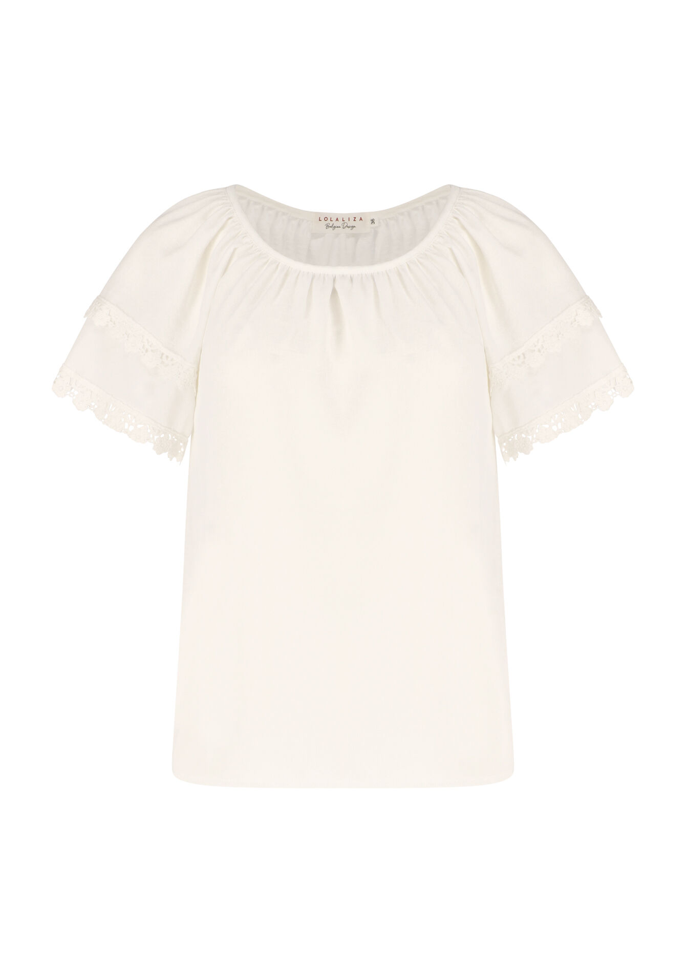 Blouse with crochet - OPTICAL WHITE - 05702198_1019