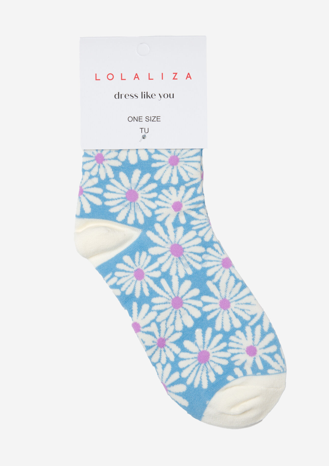 Sokken met bloemenprint - BLUE PASTEL - 17101275_3003