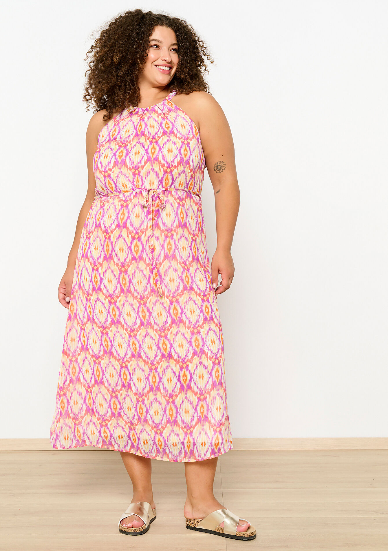 Halterjurk met ikatprint, Halterjurk met ikatprint - PURPLE BLUSH - 08602243_2577