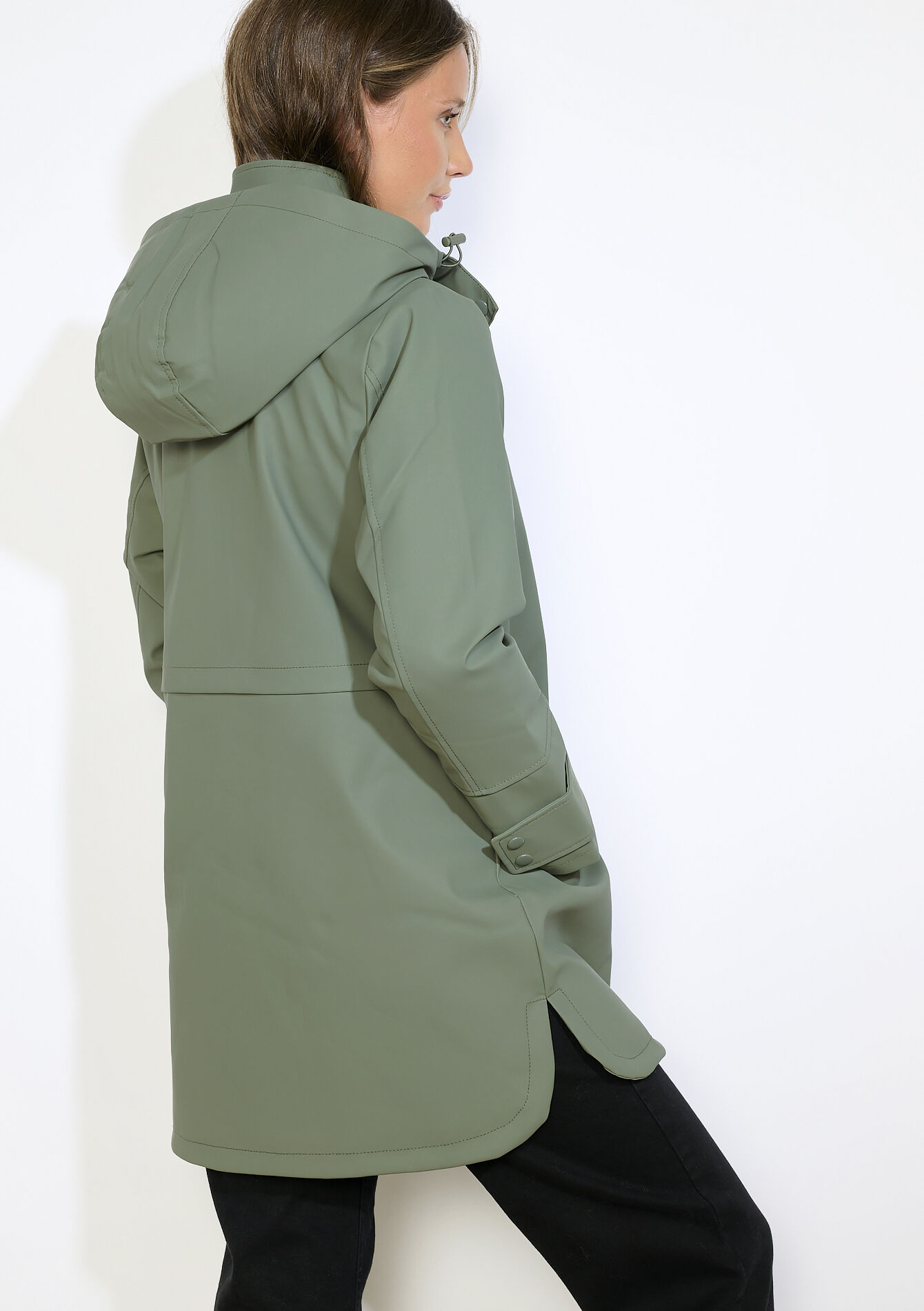 Waterdichte parka met kap - KHAKI FADED - 23000741_4326