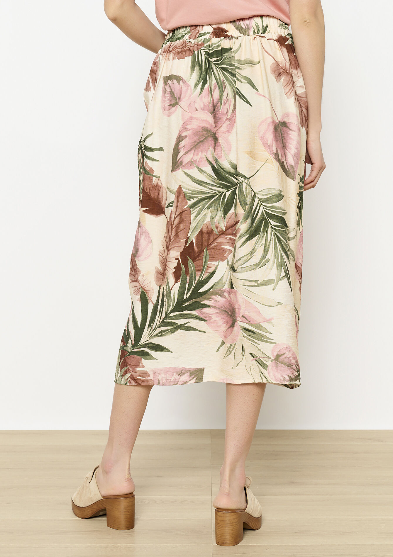 Midi-rok met bloemenprint, Midi-rok met bloemenprint - LT BEIGE - 07101372_2527