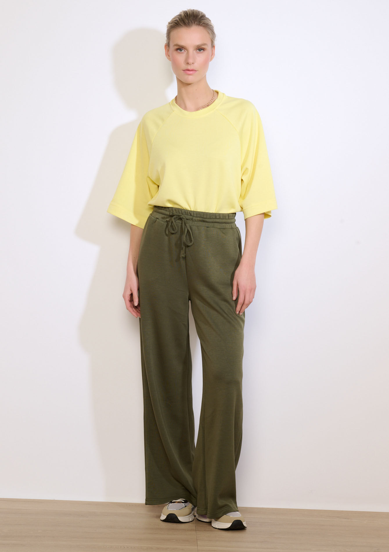 Wijde joggingbroek van modal, Wijde joggingbroek van modal - KHAKI MED - 15100405_4327