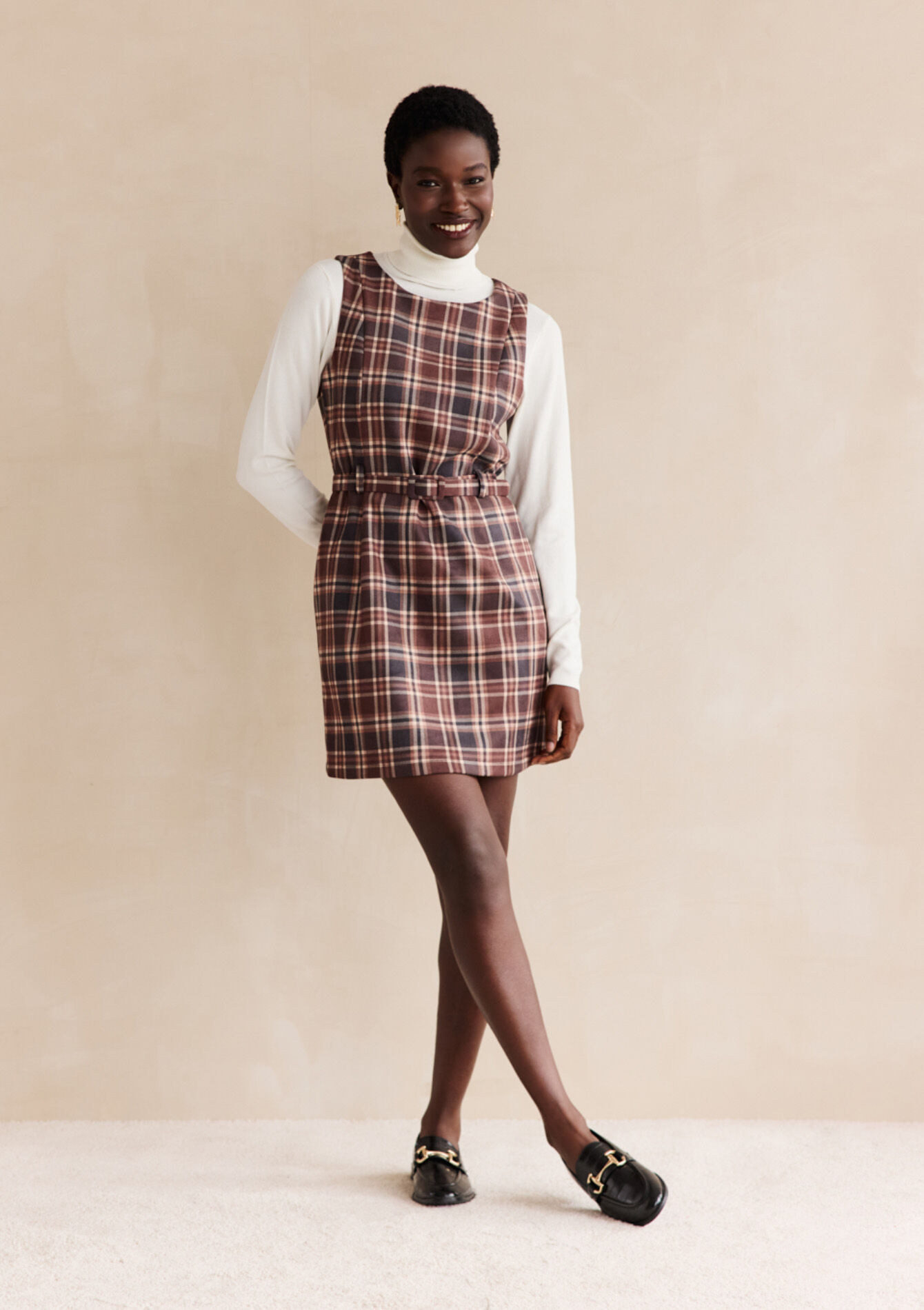 Sleeveless short dress - BLACK - 08104408_1119