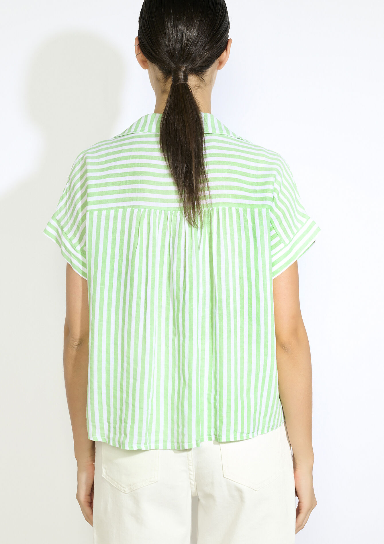 Luchtige gestreepte blouse, Luchtige gestreepte blouse - MINT GREEN - 05702845_1723