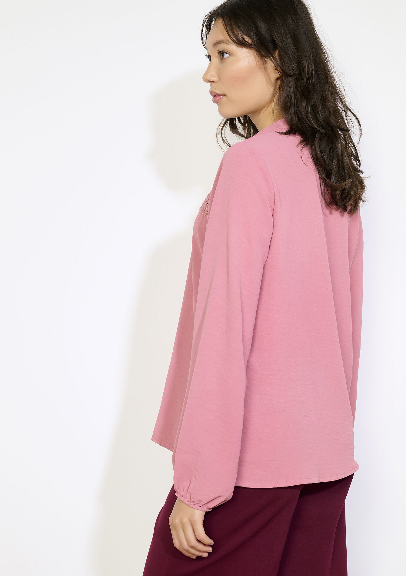 Blouse met haakdetails - COSMETIC PINK - 05702943_5733