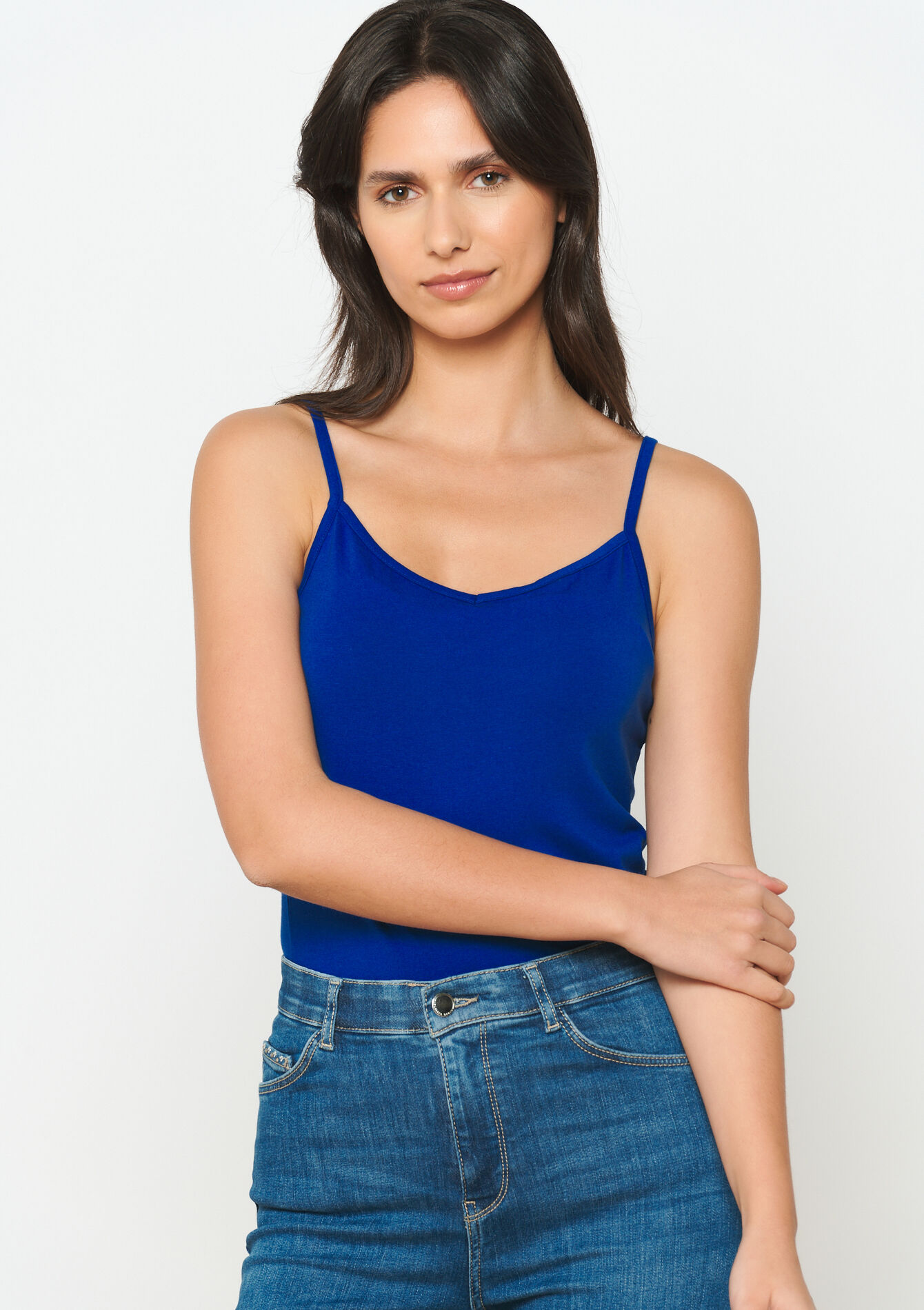 Top met spaghetti-bandjes, Top met spaghetti-bandjes - ELECTRIC BLUE - 02200452_1619