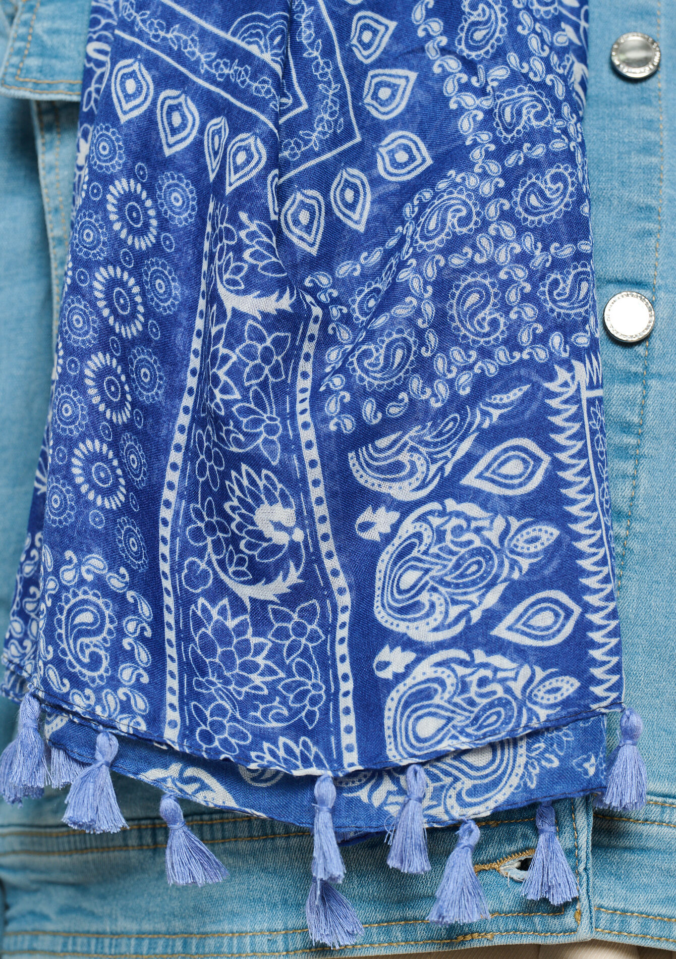 Bandana-sjaal met paisleyprint, Bandana-sjaal met paisleyprint - BLUE DENIM - 17101263_1638