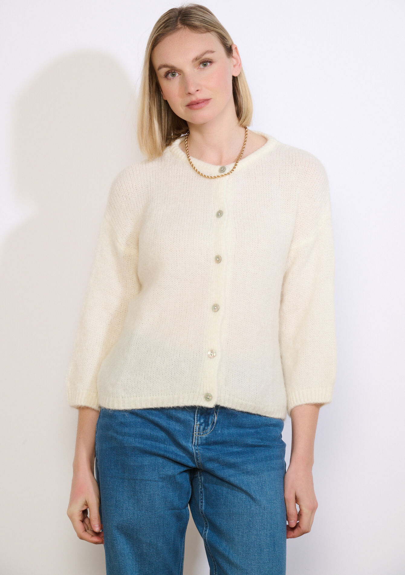 Minimalistisch vest met knopen, Minimalistisch vest met knopen - VANILLA WHITE - 04101446_1013