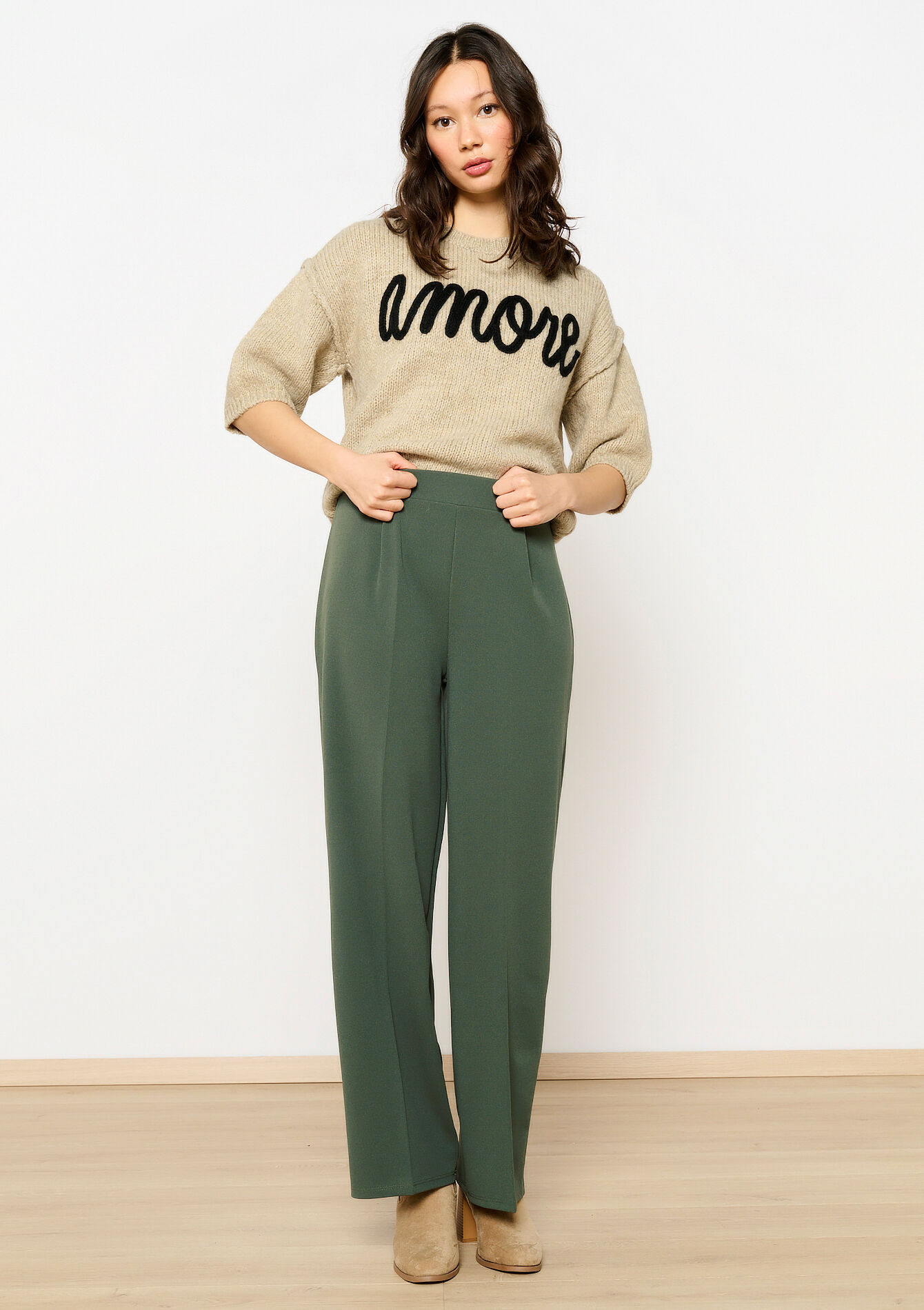 Pantalon ample avec plis, Pantalon ample avec plis - KHAKI MED - 06600945_4327