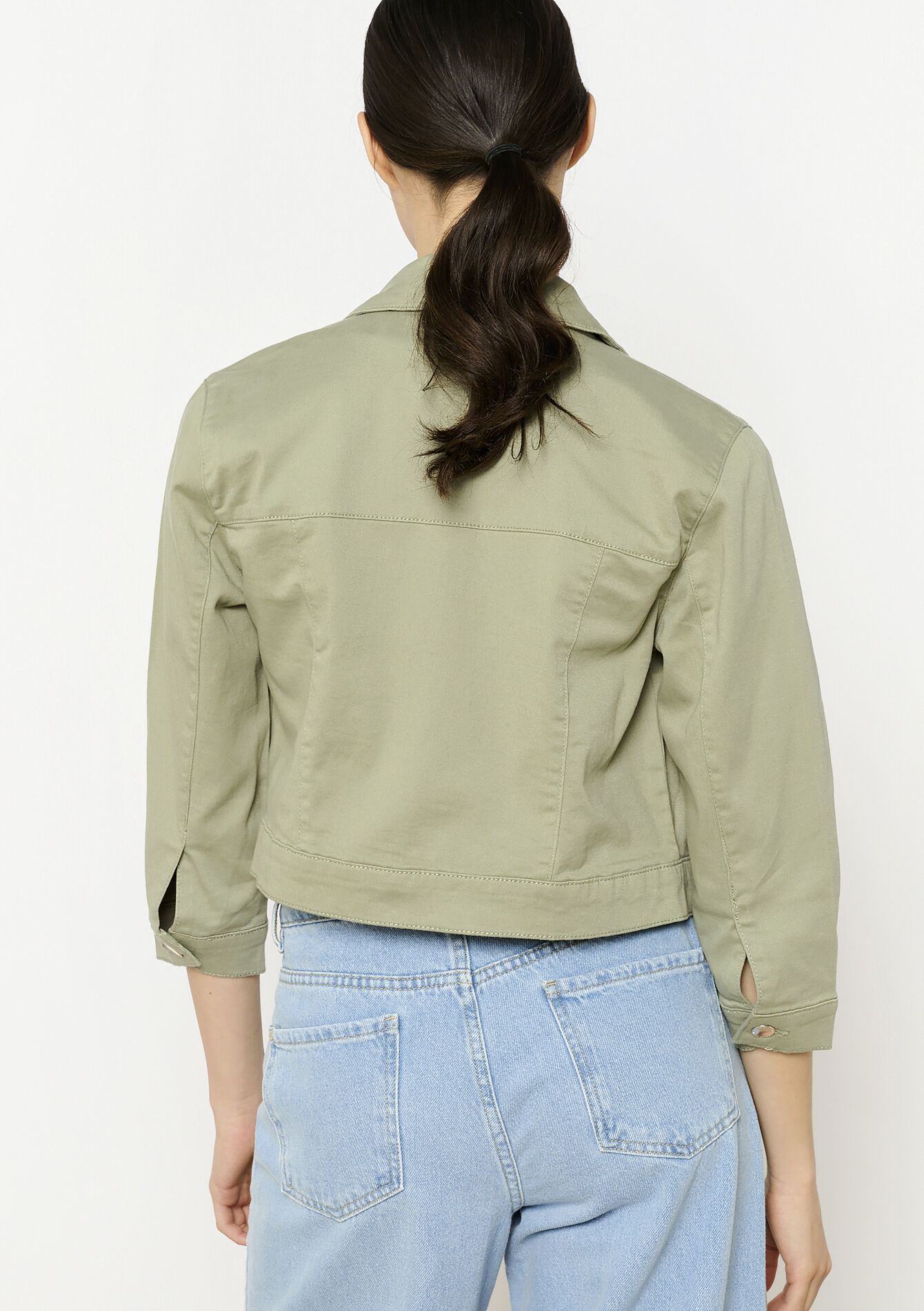 Veste courte en sergé, Veste courte en sergé - KHAKI FADED - 09100985_4326