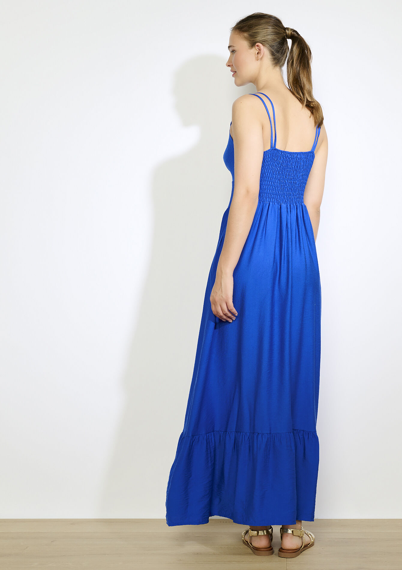 Luchtige lange jurk, Luchtige lange jurk - ELECTRIC BLUE - 08104152_1619