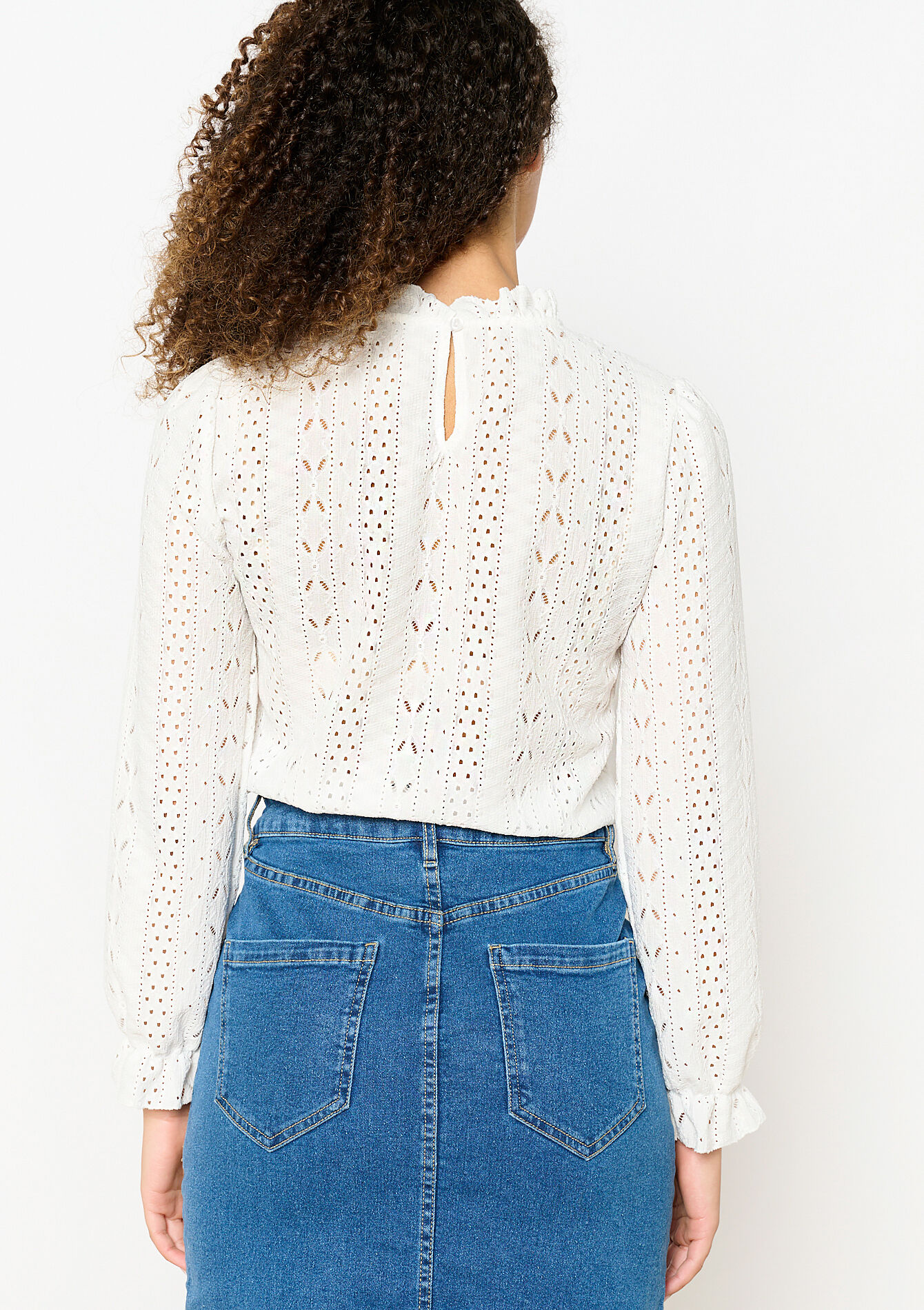 T-shirt avec broderie anglaise, T-shirt avec broderie anglaise - OPTICAL WHITE - 02400327_1019