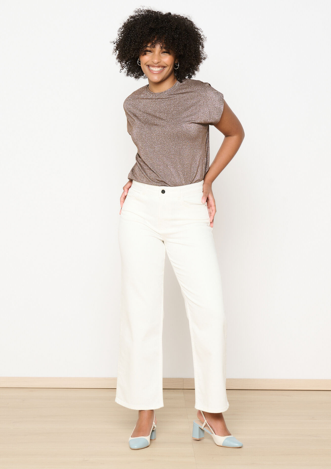 Wide high waisted jeans, Wide high waisted jeans - OFFWHITE - 22000587_1001