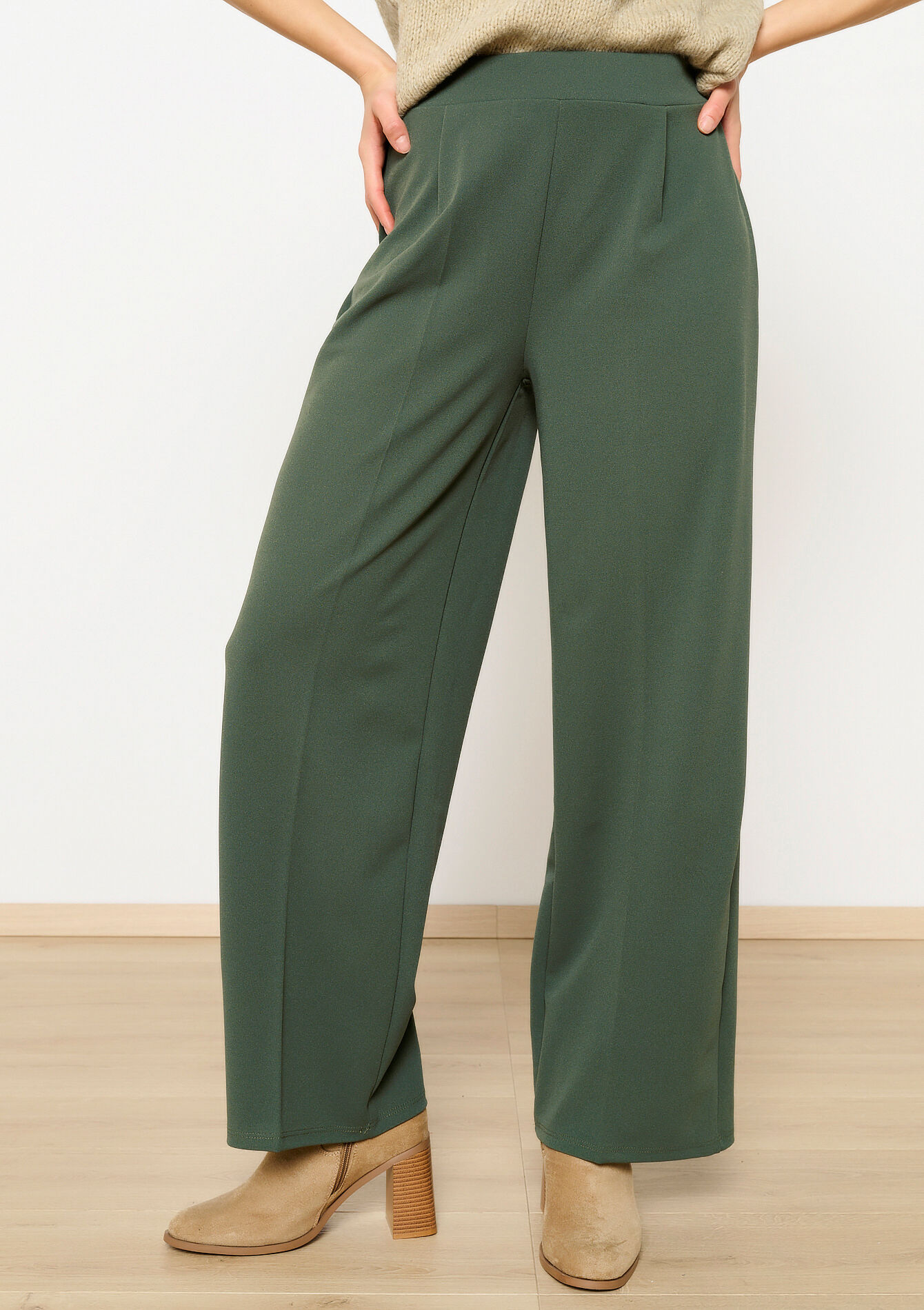 Pantalon ample avec plis, Pantalon ample avec plis - KHAKI MED - 06600945_4327