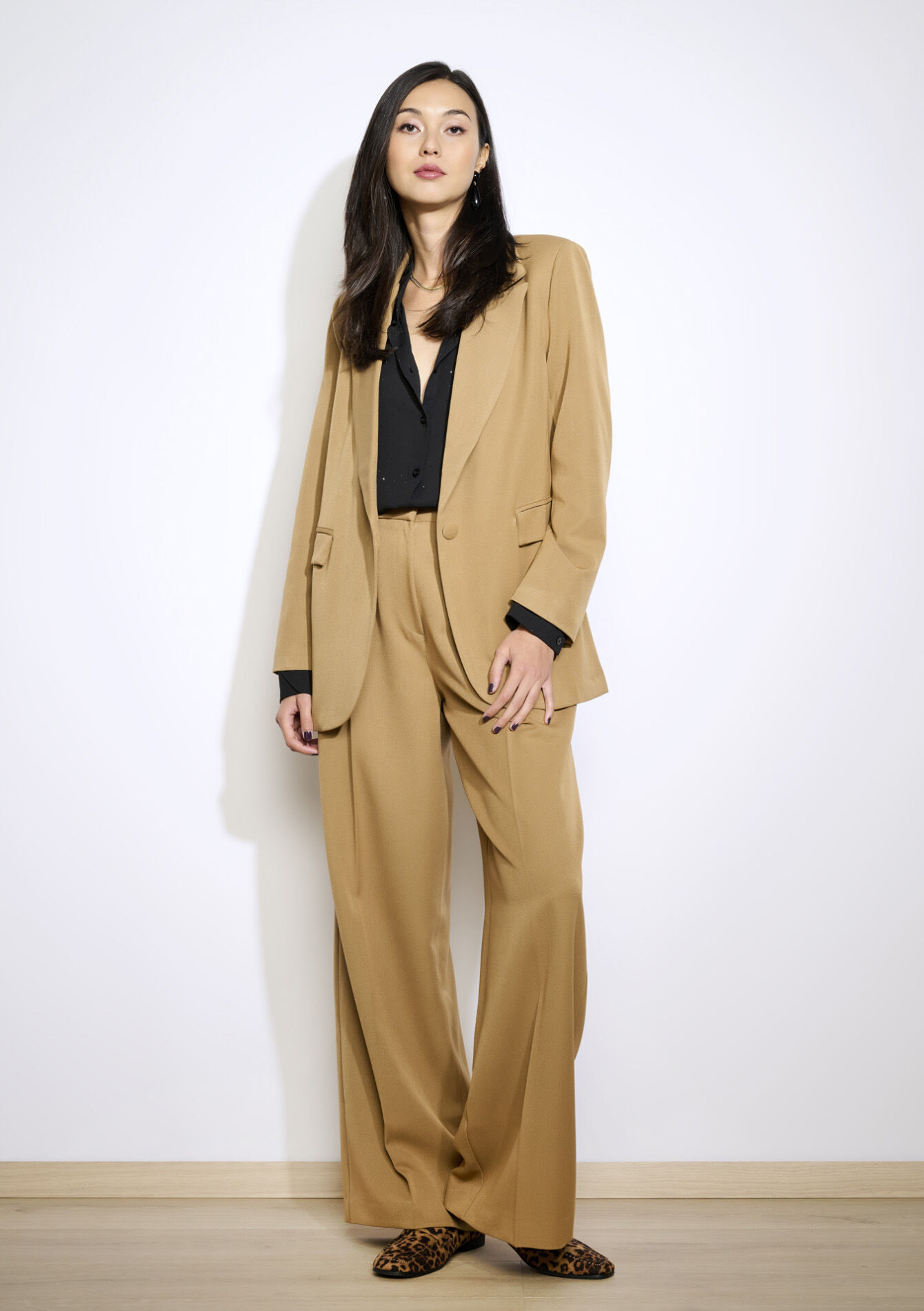 Blazer met gestoffeerde knoop, Blazer met gestoffeerde knoop - LIGHT CAMEL - 09100975_3814