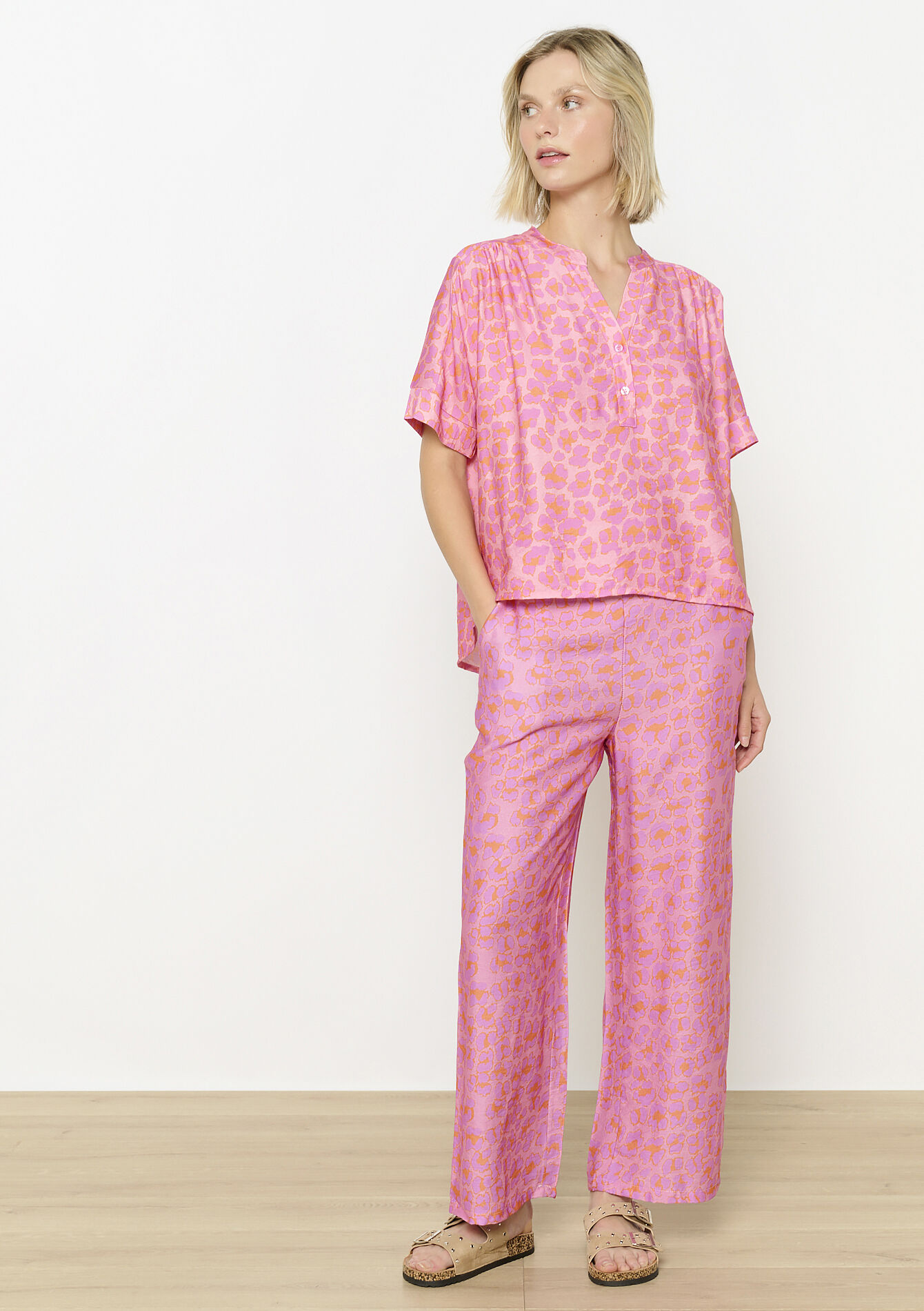 Blouse ample imprimée, Blouse ample imprimée - PINK BUBBLEGUM - 05702852_1477