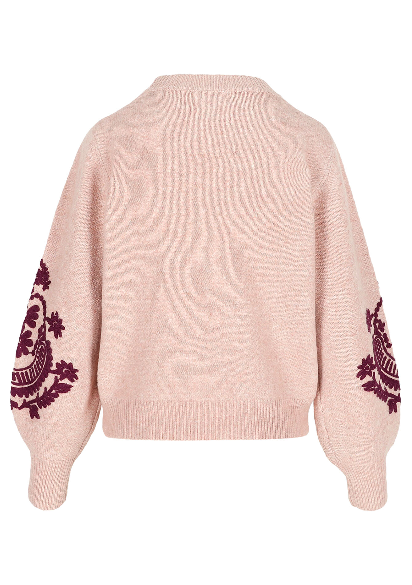 Pull brodé manches ballon - NUDE LOTUS - 04007036_4118