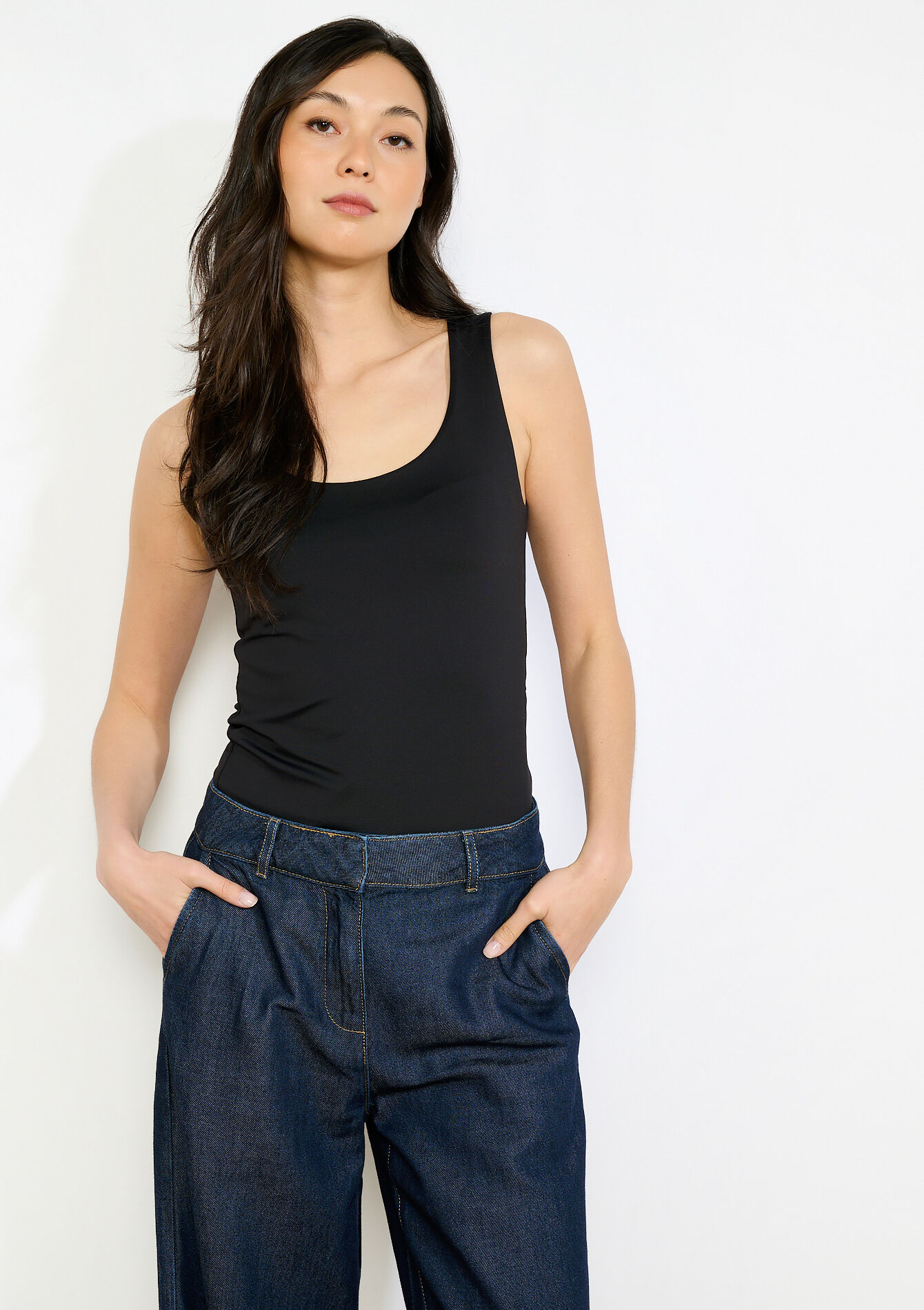 Tanktop met ronde hals - BLACK - 02200530_1119