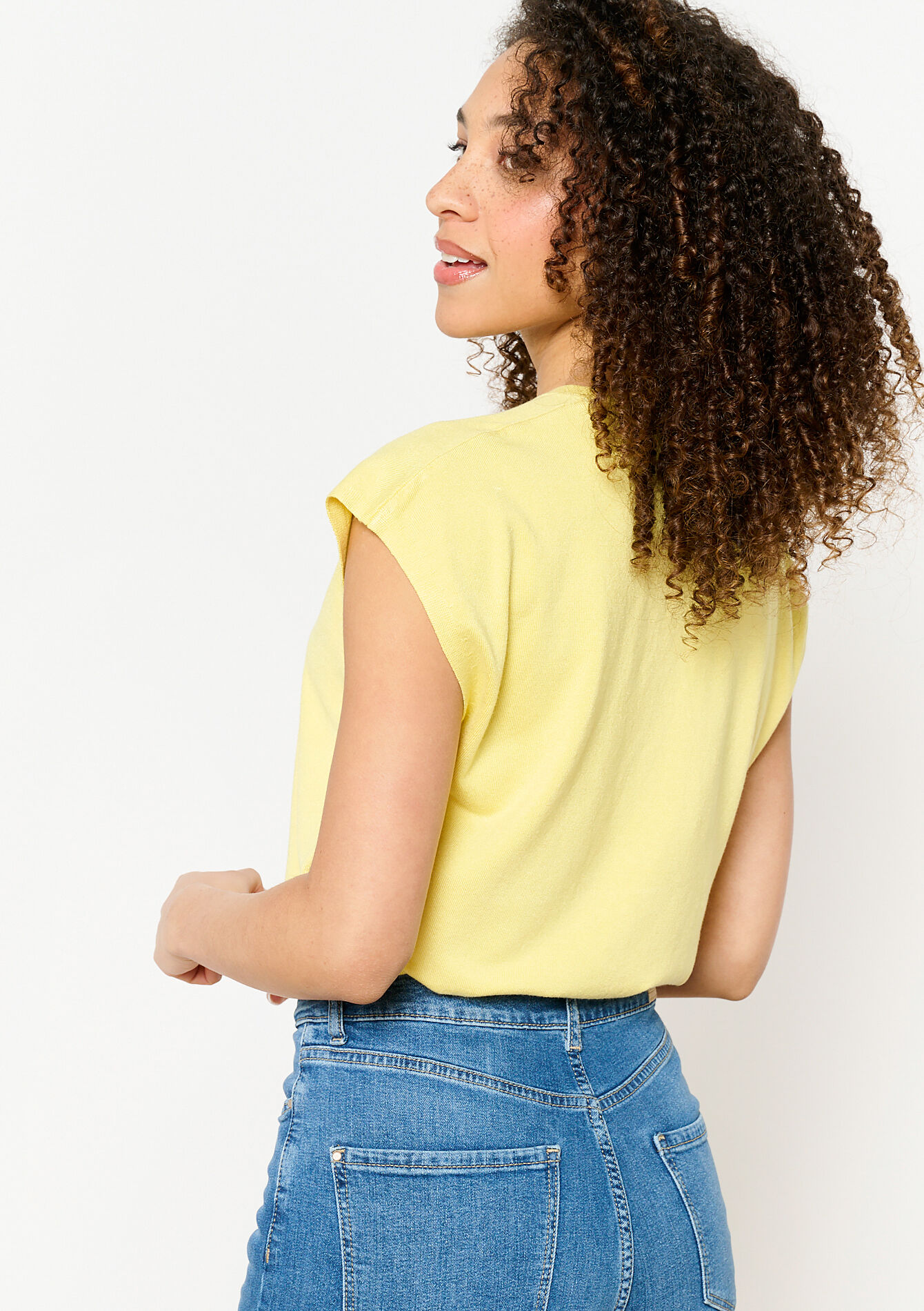 Light sleeveless sweater, Light sleeveless sweater - YELLOW PASTEL - 04006777_5004