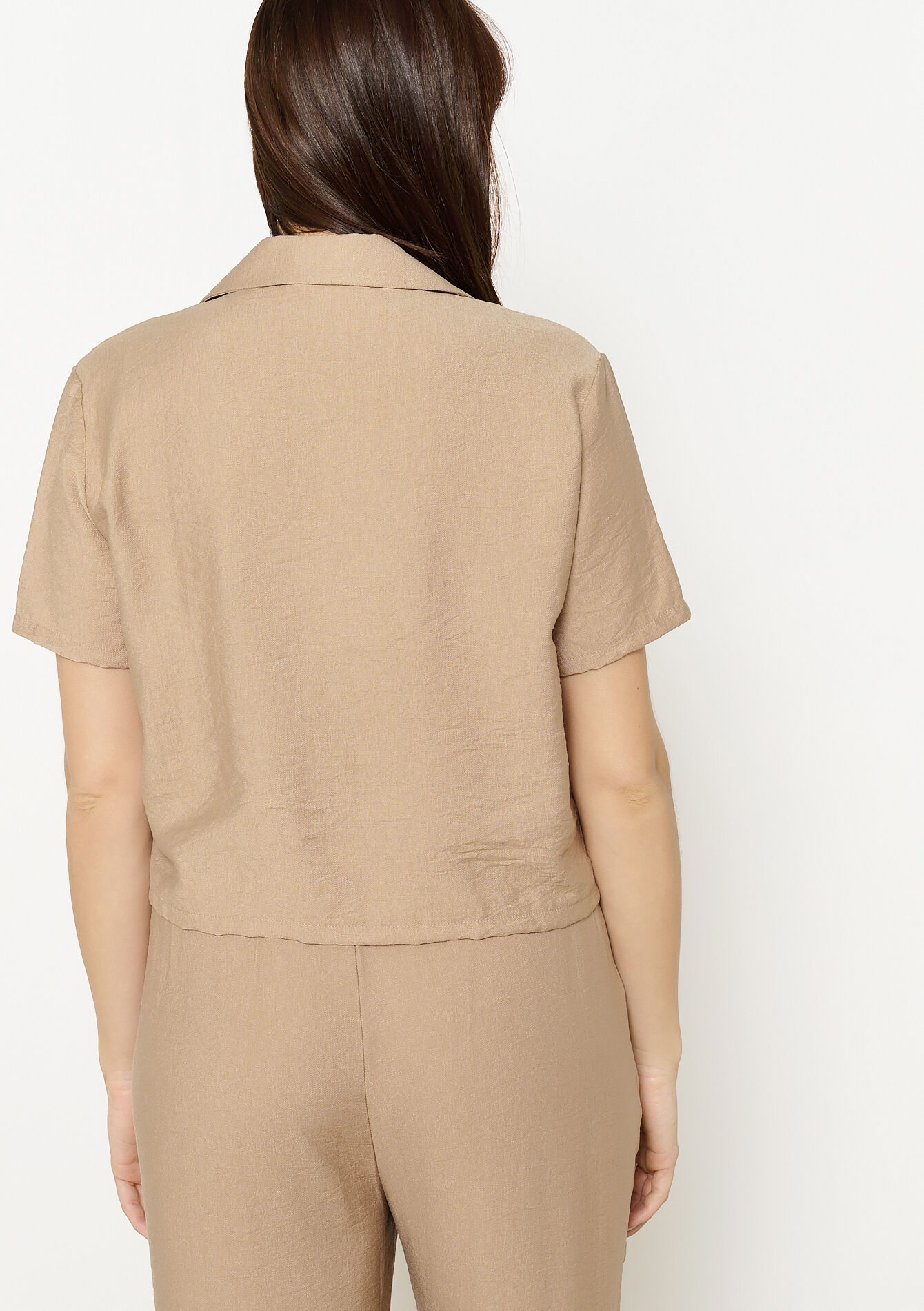 Chemisier boutonné fluide, Chemisier boutonné fluide - BEIGE COFFEE - 05702801_2561