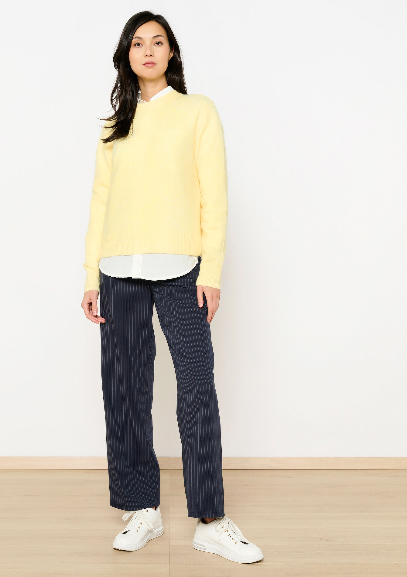 Basic trui met korte hals, Basic trui met korte hals - YELLOW PASTEL - 04006821_5004