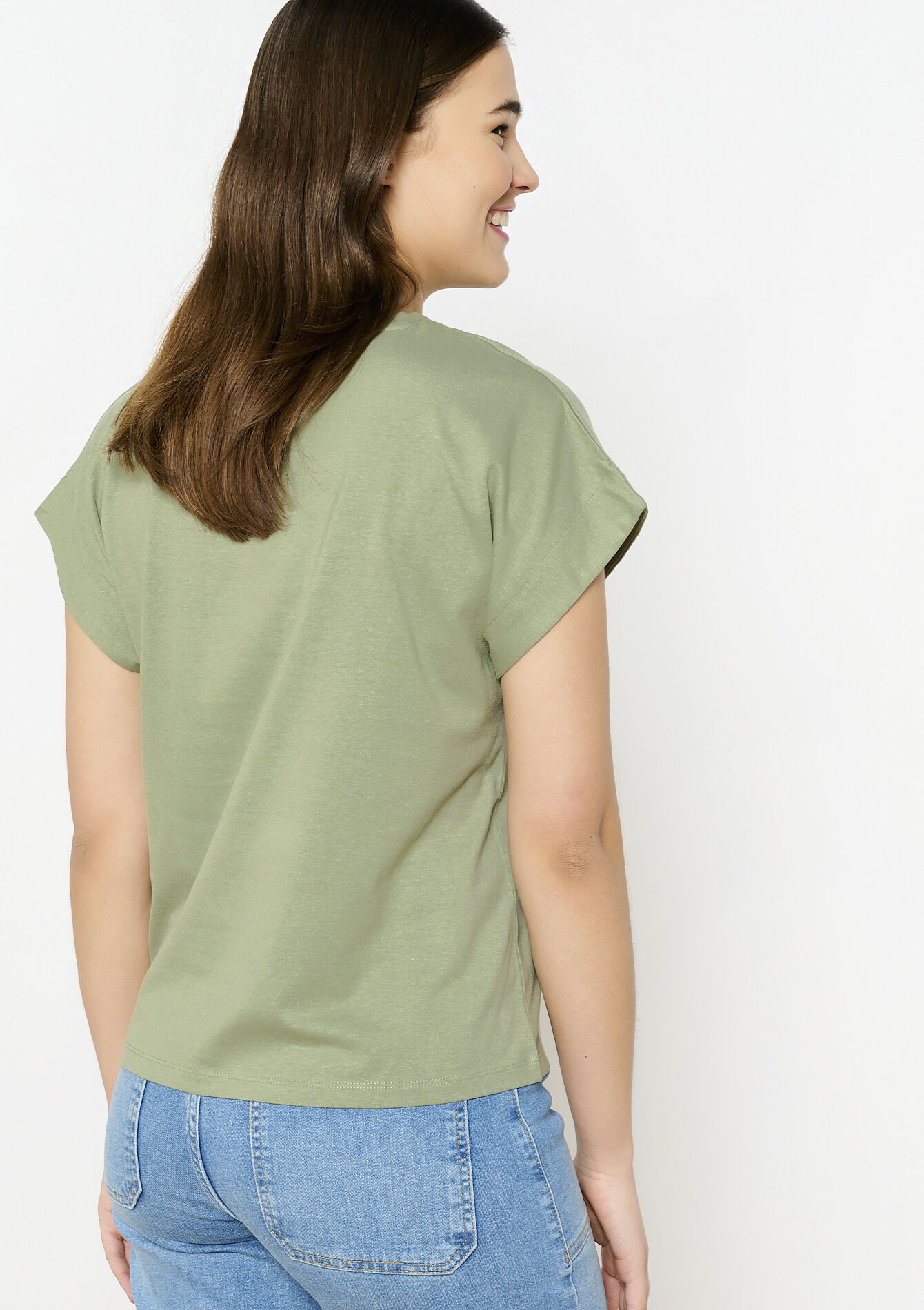 Basic cotton t-shirt, Basic cotton t-shirt - KHAKI FADED - 02301672_4326