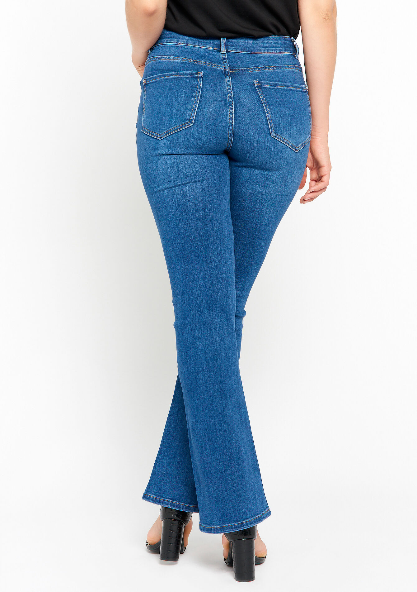 Bootcut jeans met gespdetail - MEDIUM BLUE - 22000463_0500