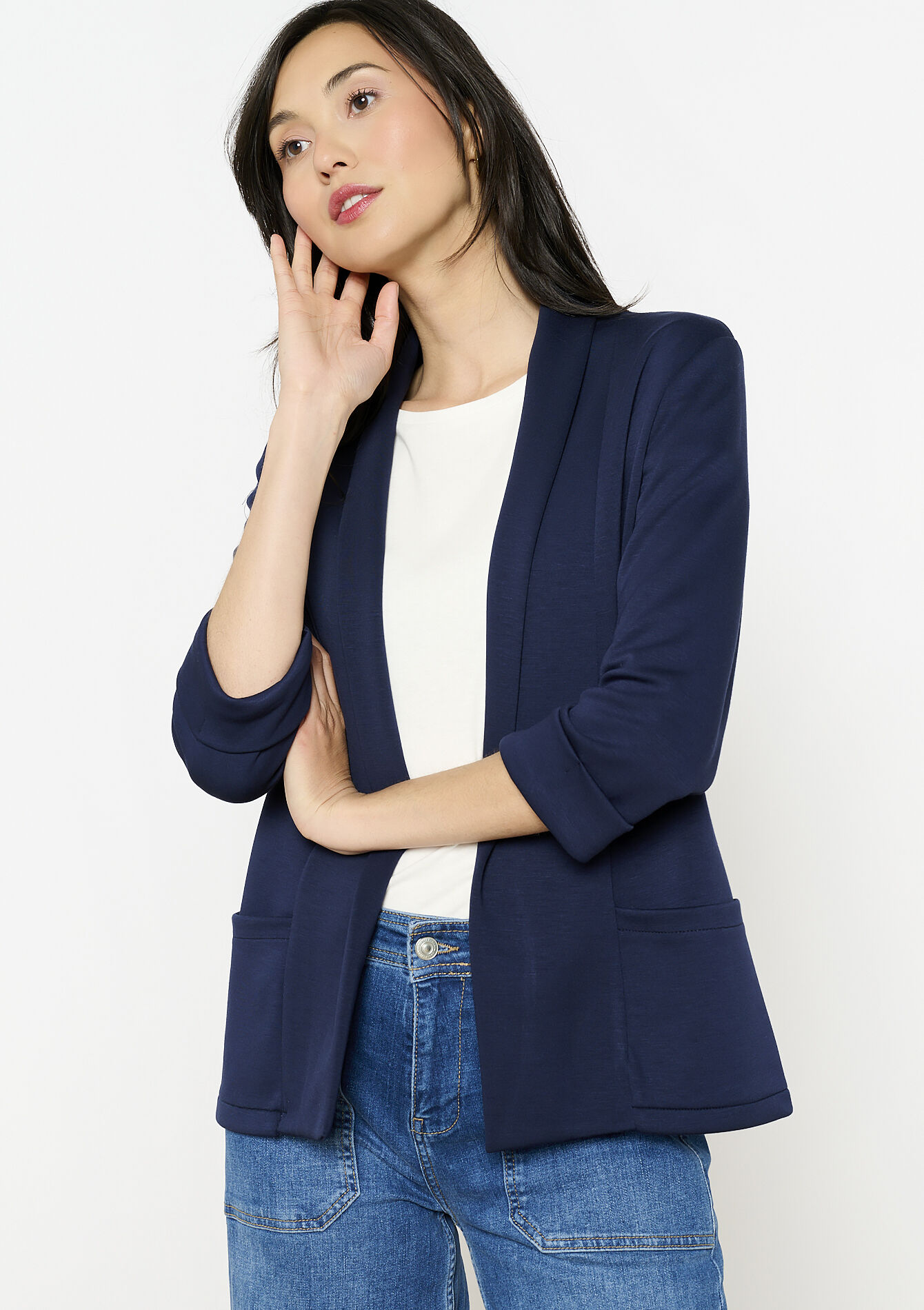 Veste fluide mi-longue, Veste fluide mi-longue - NAVY BASIC - 09101049_2723