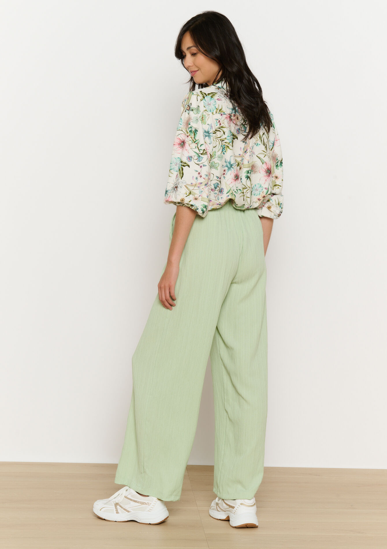 Broek met reliëf, Broek met reliëf - LIGHT GREEN PASTEL - 06600965_1822