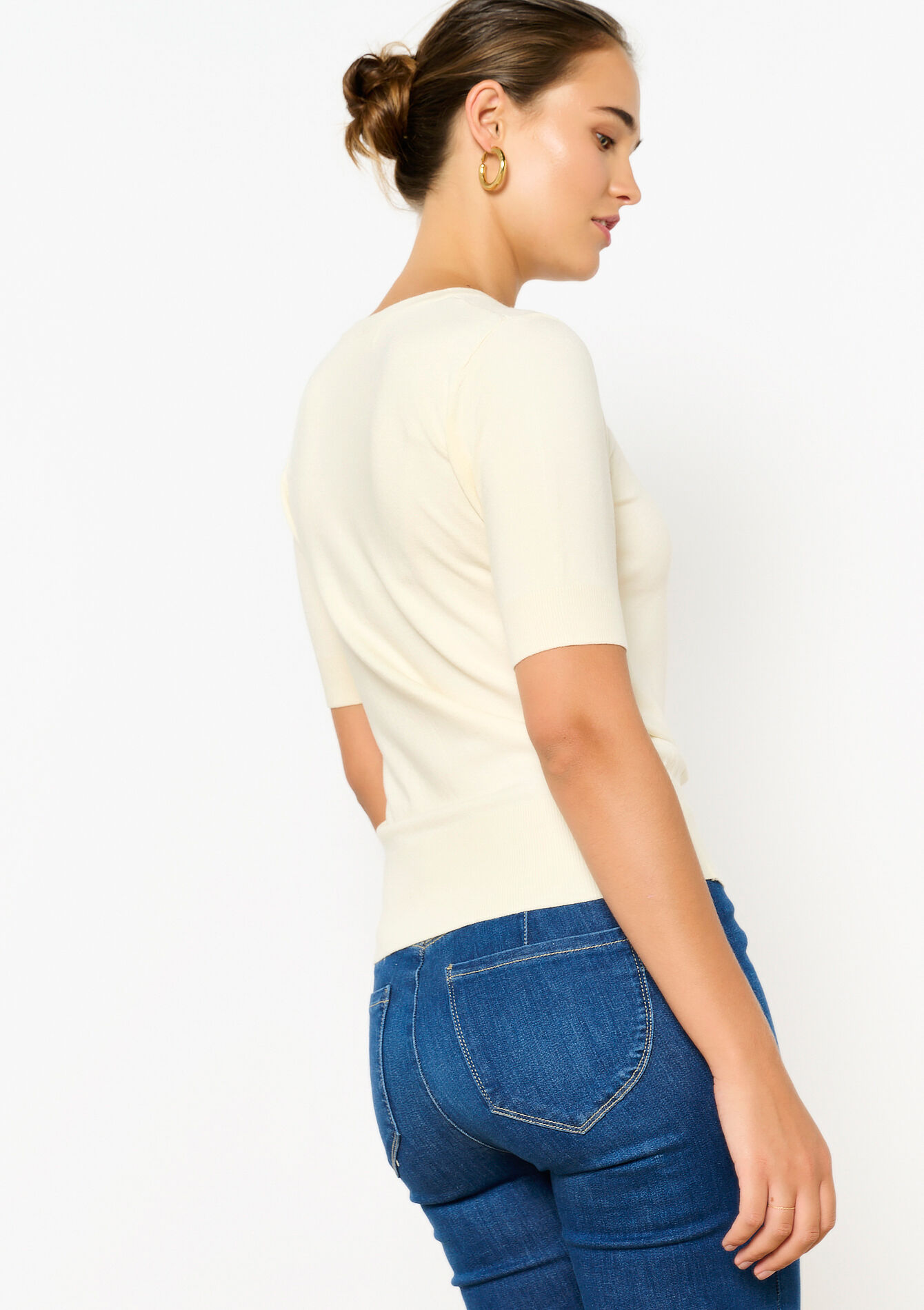 Short-sleeved pullover, Short-sleeved pullover - VANILLA WHITE - 04006459_1013