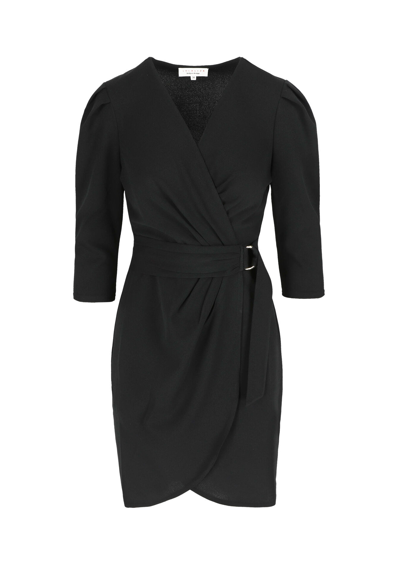 Jurk met wikkeltop, Jurk met wikkeltop - BLACK - 08103495_1119