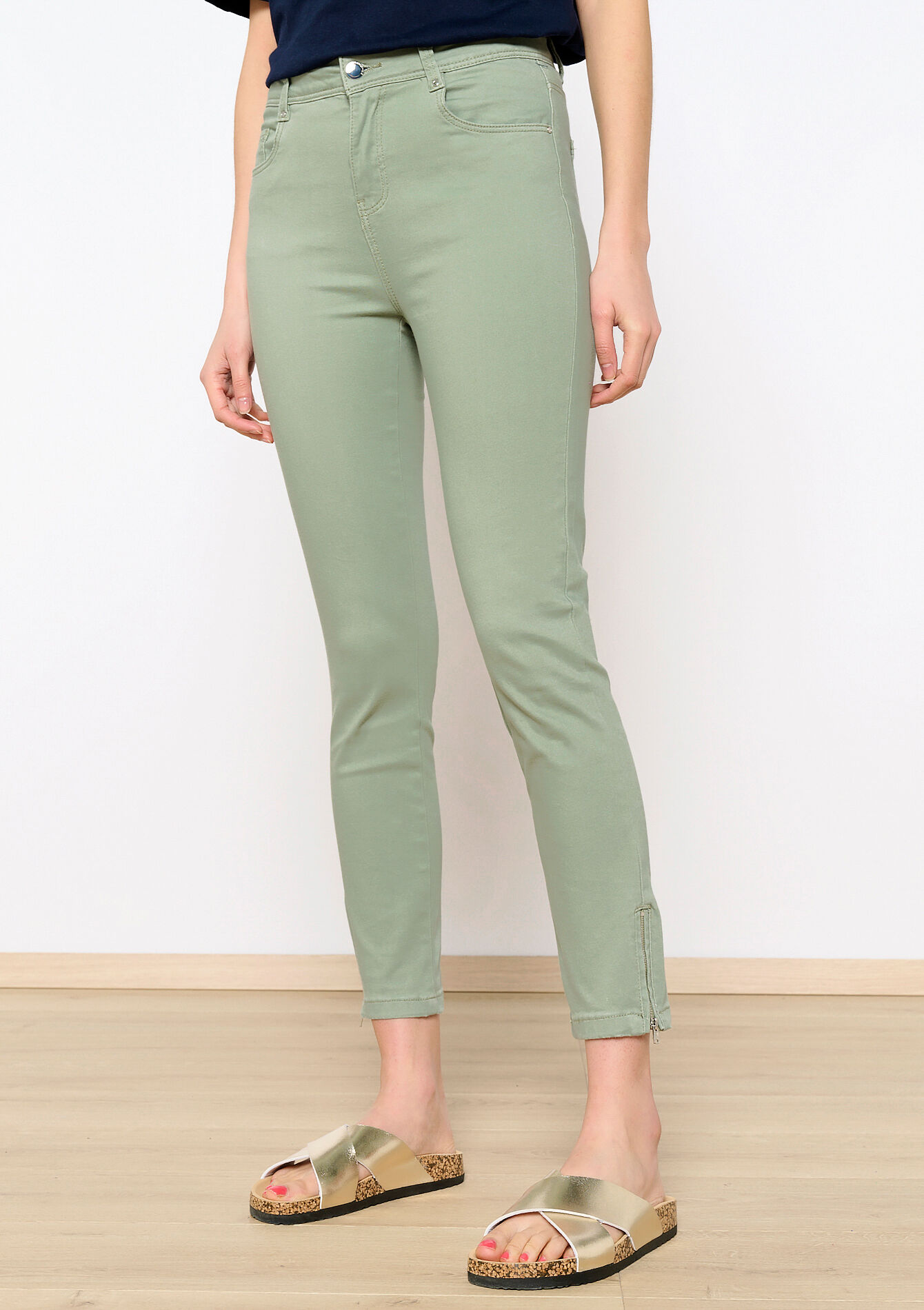 Pantalon coupe slim, Pantalon coupe slim - KHAKI FADED - 06004457_4326