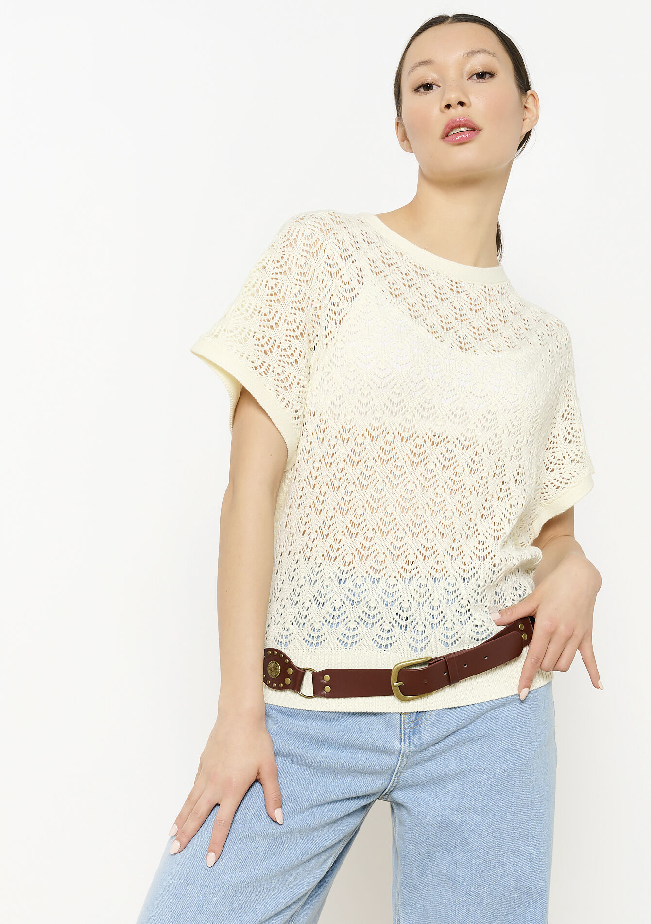 Ceinturecloutée en similicuir, Ceinturecloutée en similicuir - RUST BROWN - 14001844_1283