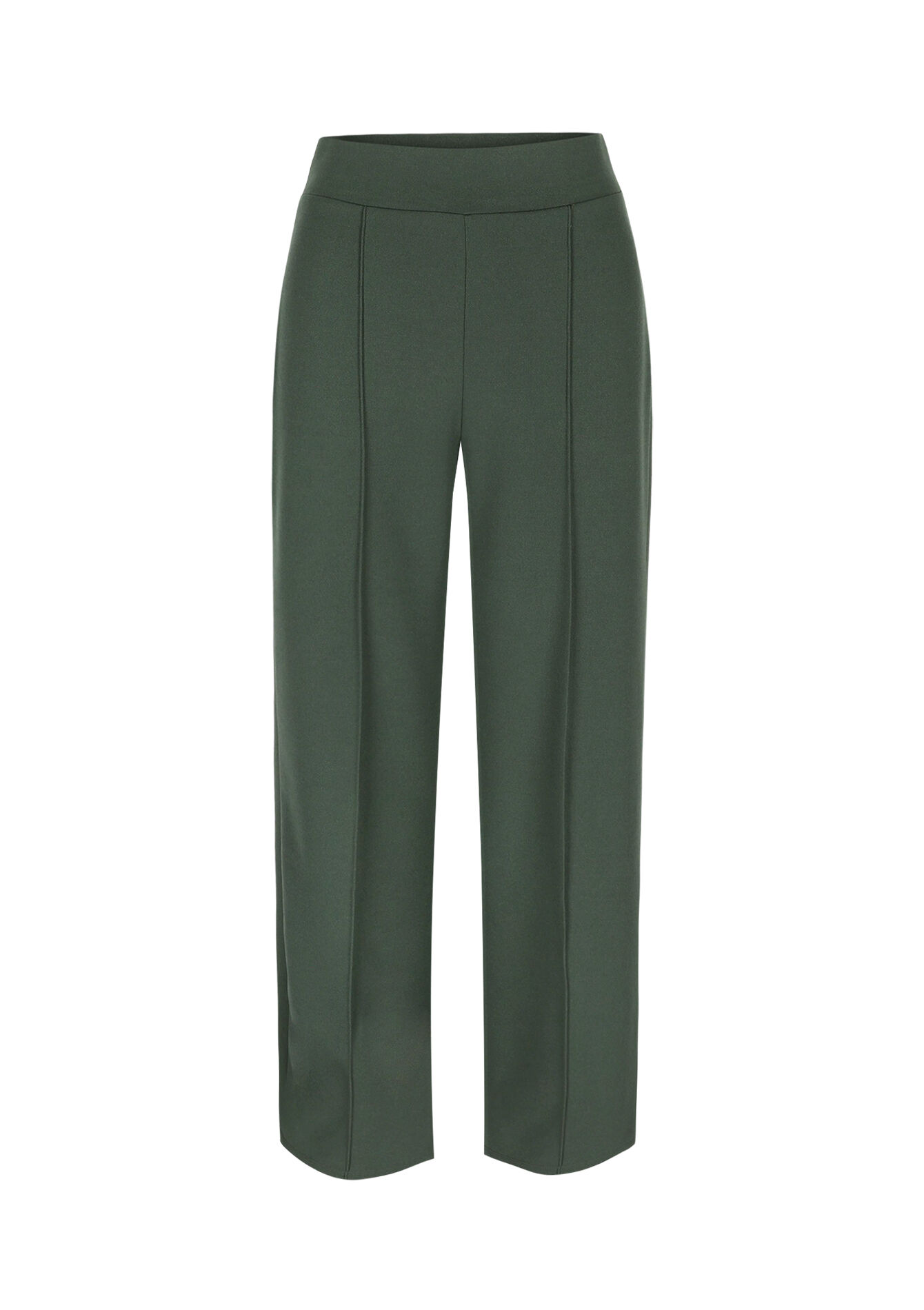 Soepele broek met hoge taille - KHAKI MED - 06601029_4327