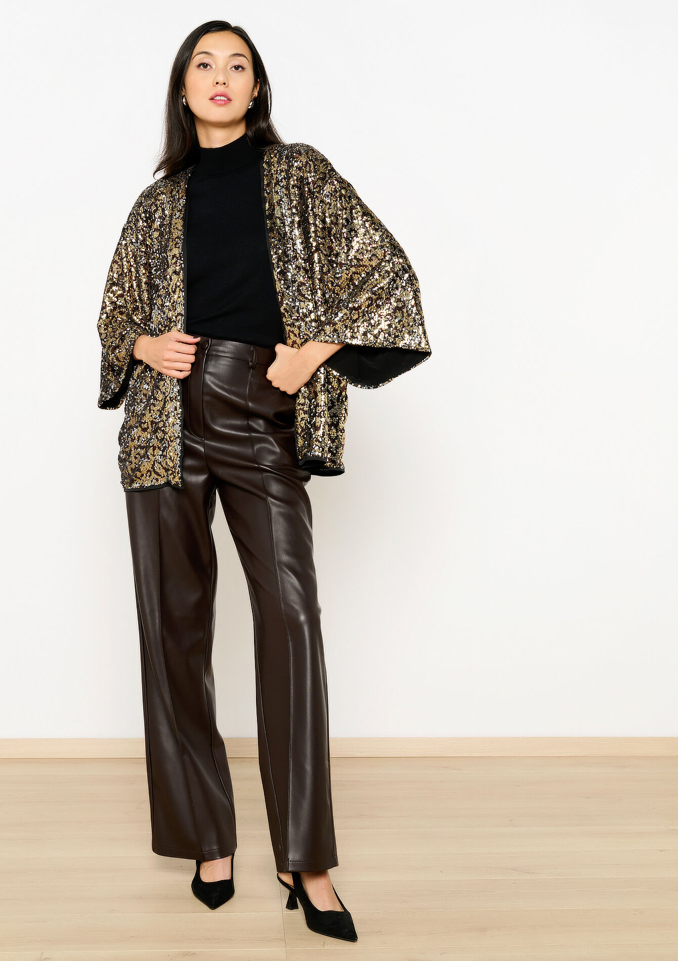 Kimono with sequins, Kimono with sequins - BLACK - 09001435_1119
