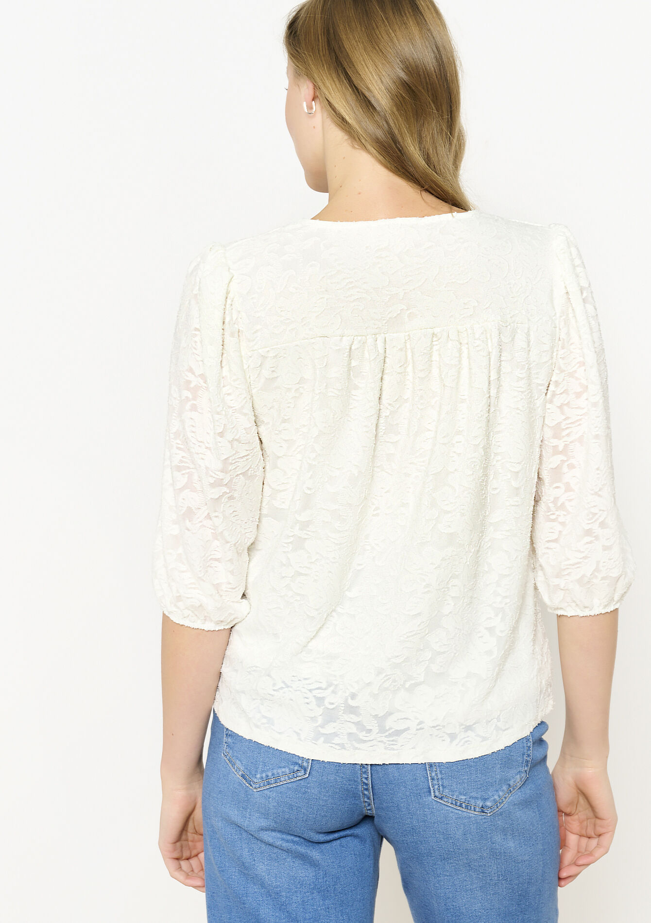 Transparante kanten top, Transparante kanten top - OPTICAL WHITE - 02301776_1019