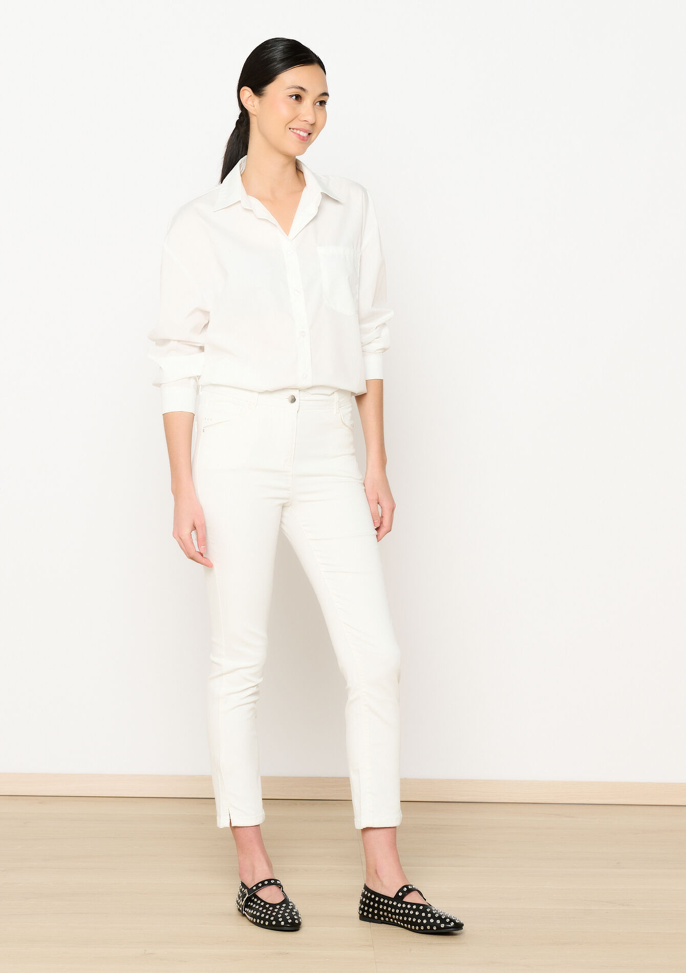 Slimfit broek, Slimfit broek - OFFWHITE - 06004561_1001