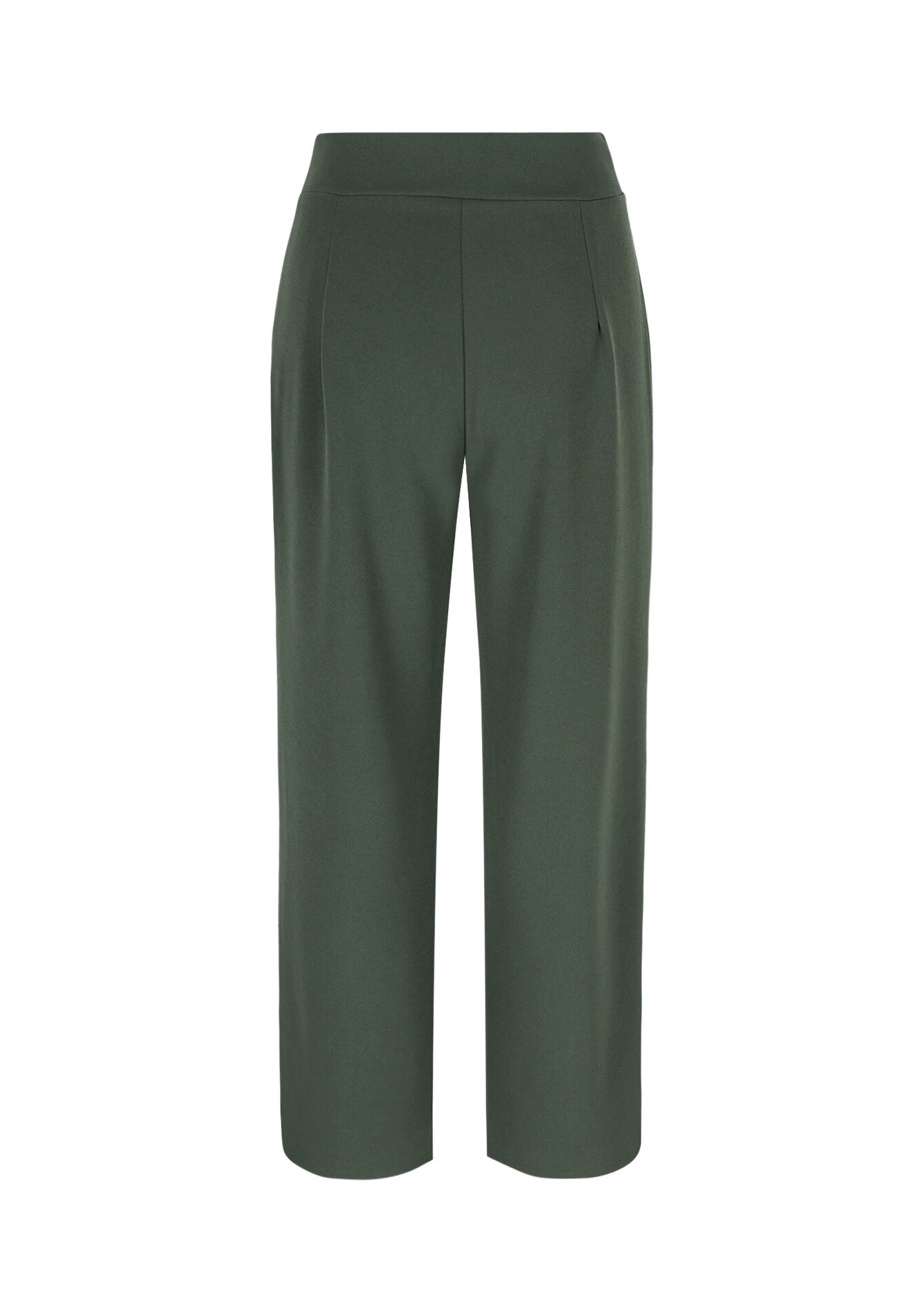 Soepele broek met hoge taille - KHAKI MED - 06601029_4327
