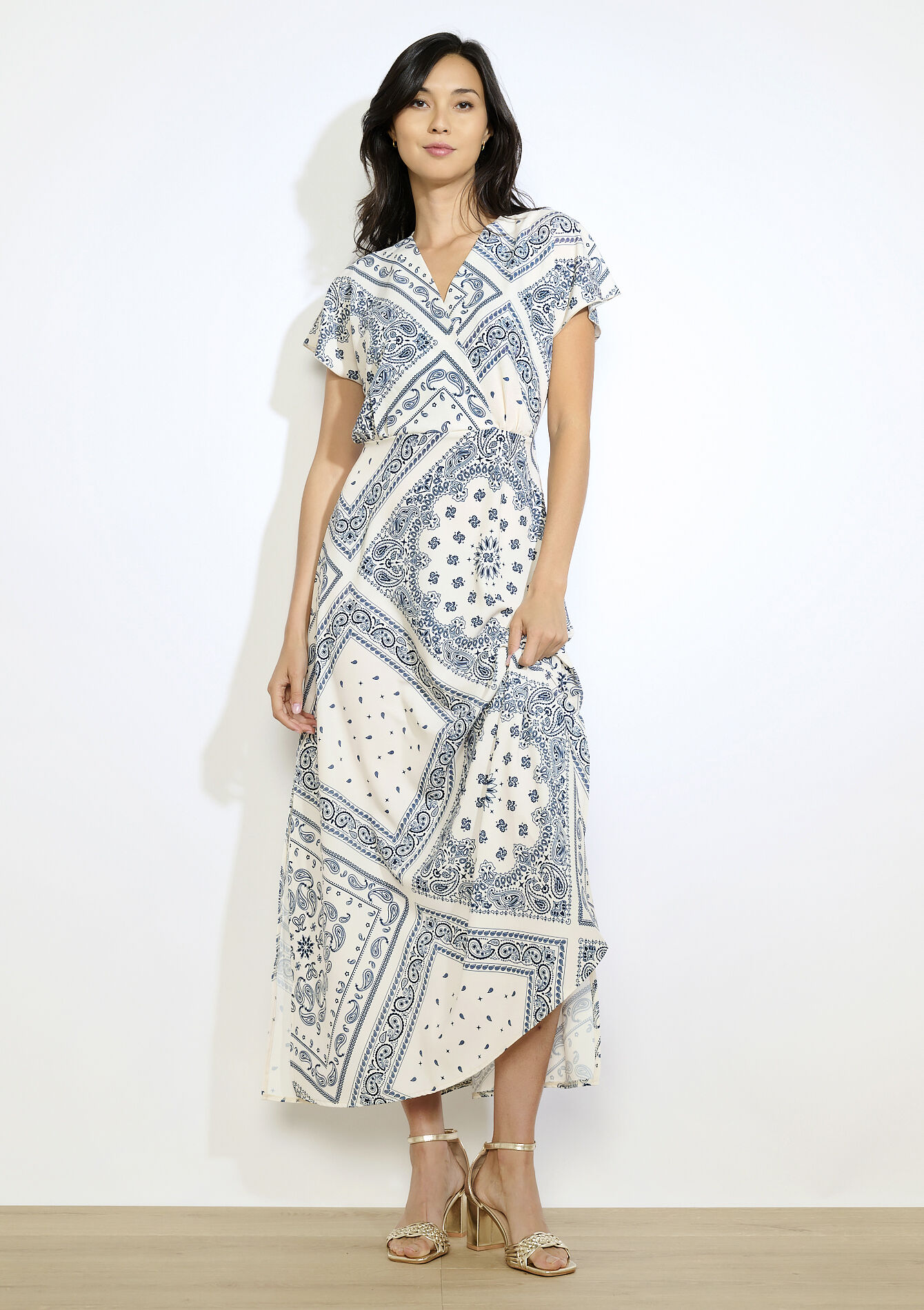Maxi-jurk met print , Maxi-jurk met print - VANILLA WHITE - 08104236_1013