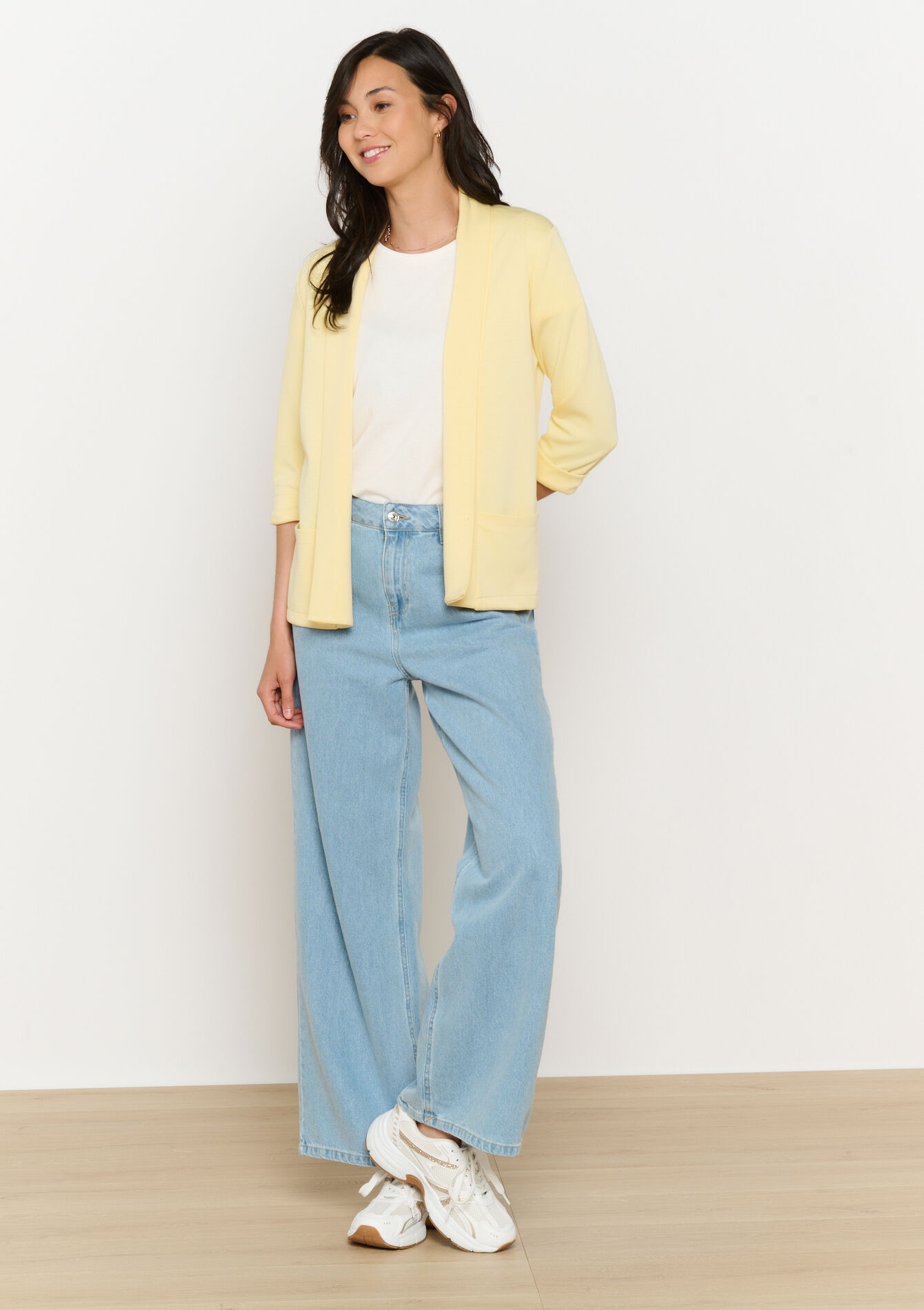 Soepele open blazer, Soepele open blazer - YELLOW PASTEL - 09101049_5004