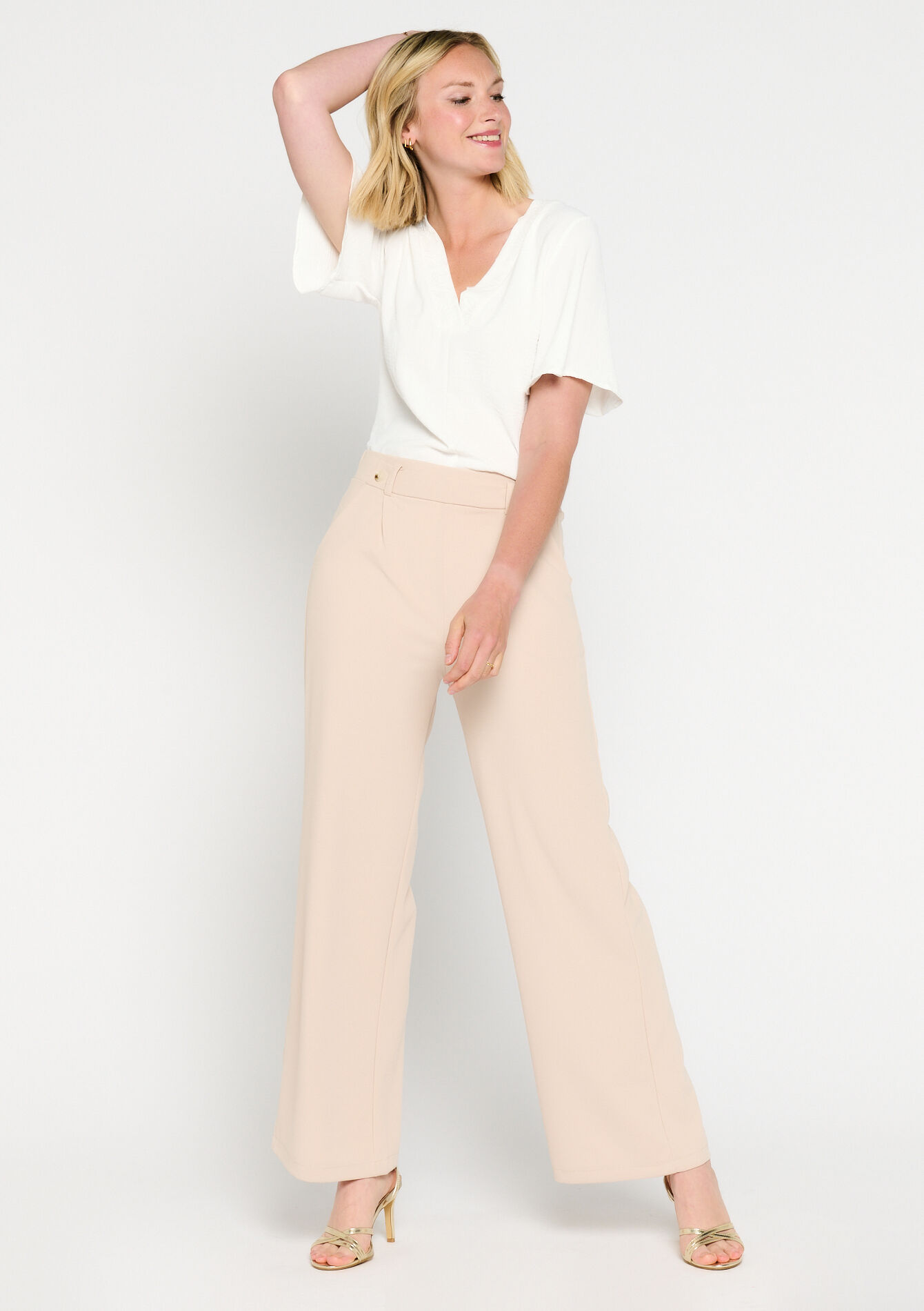 Wijde broek, Wijde broek - LT BEIGE - 06600744_2527