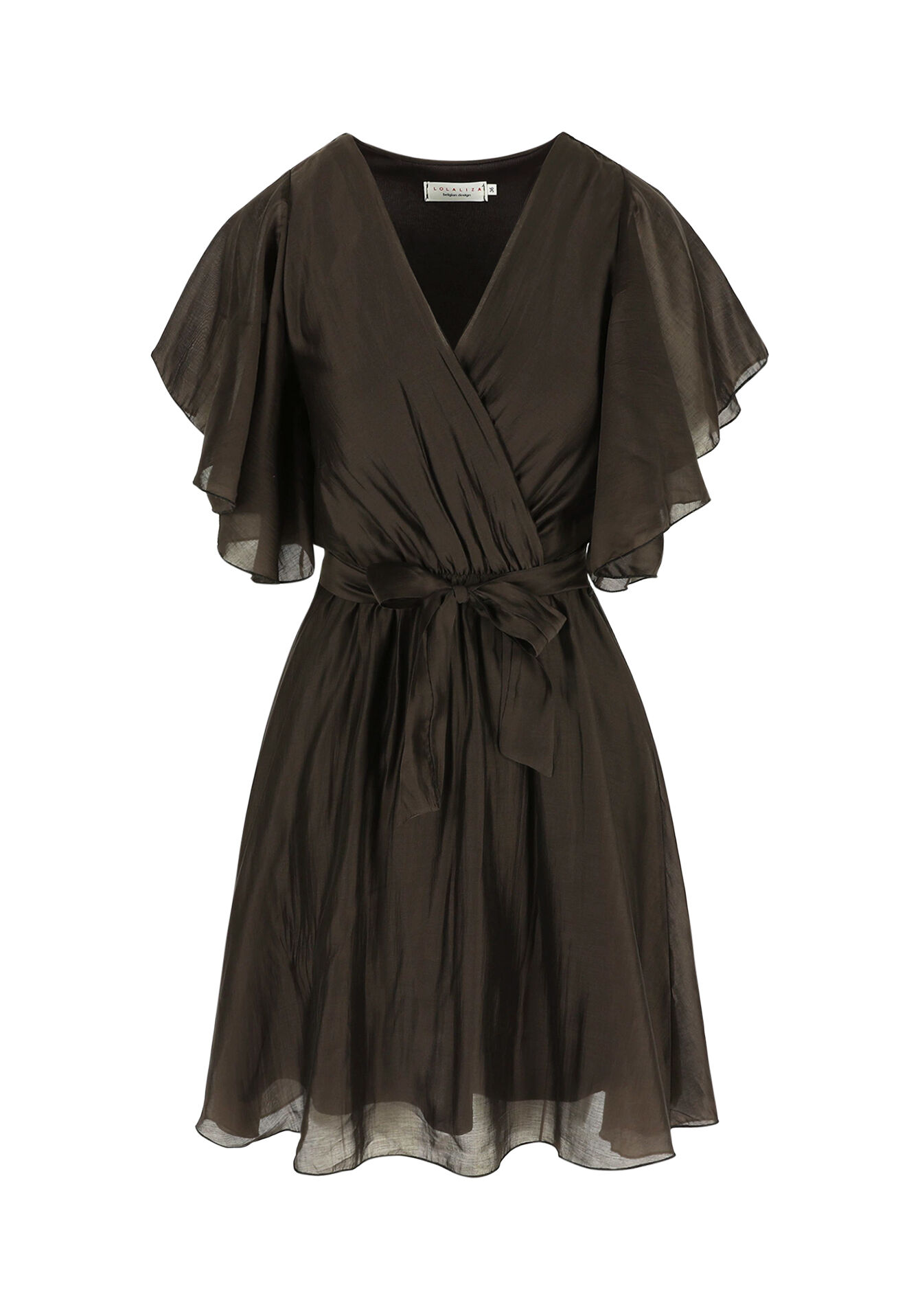 Robe avec manches papillon amples, Robe avec manches papillon amples - BROWN DARK CHOCOLATE - 08104008_3720