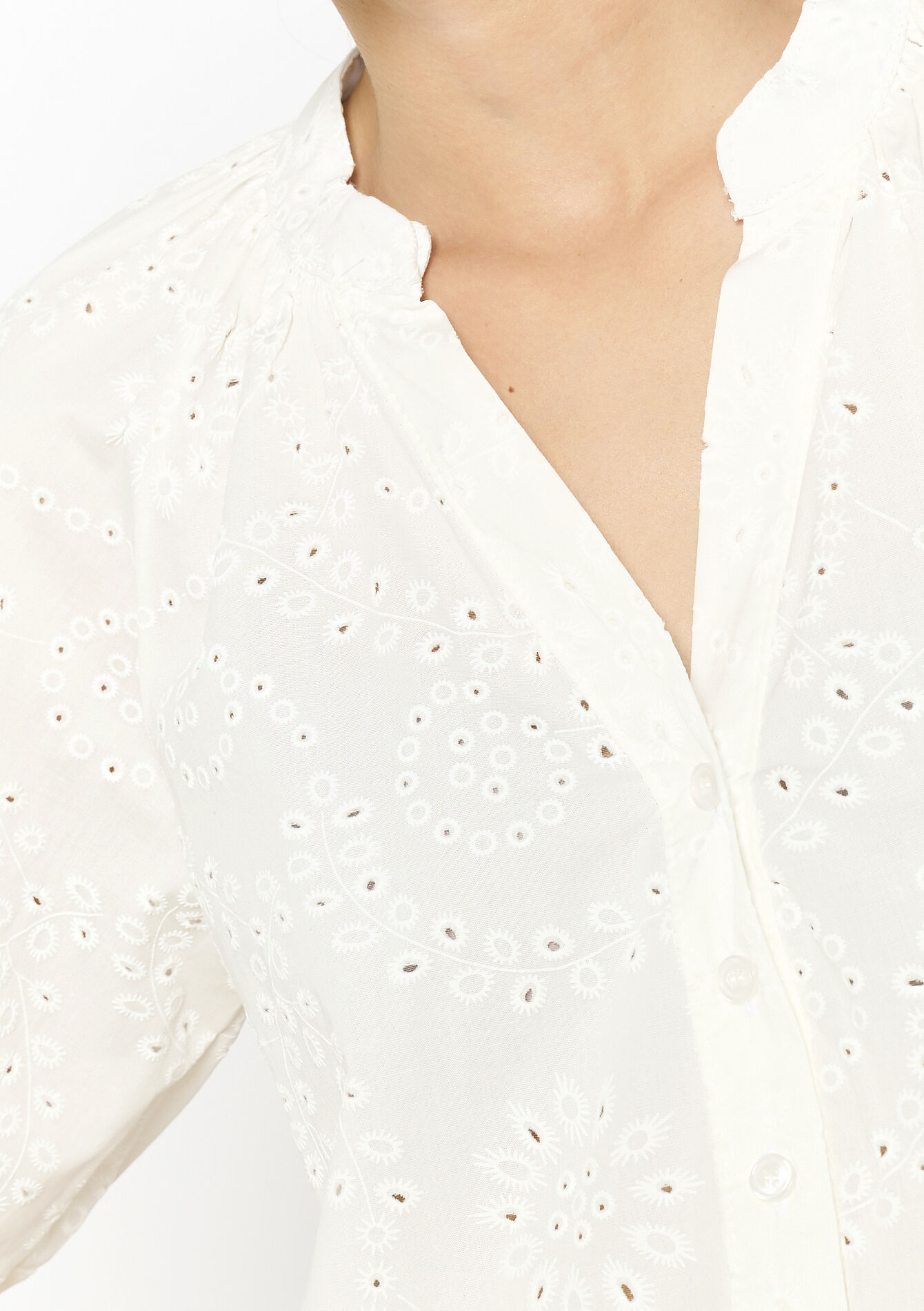 Romantisch geborduurde blouse, Romantisch geborduurde blouse - OPTICAL WHITE - 05702847_1019