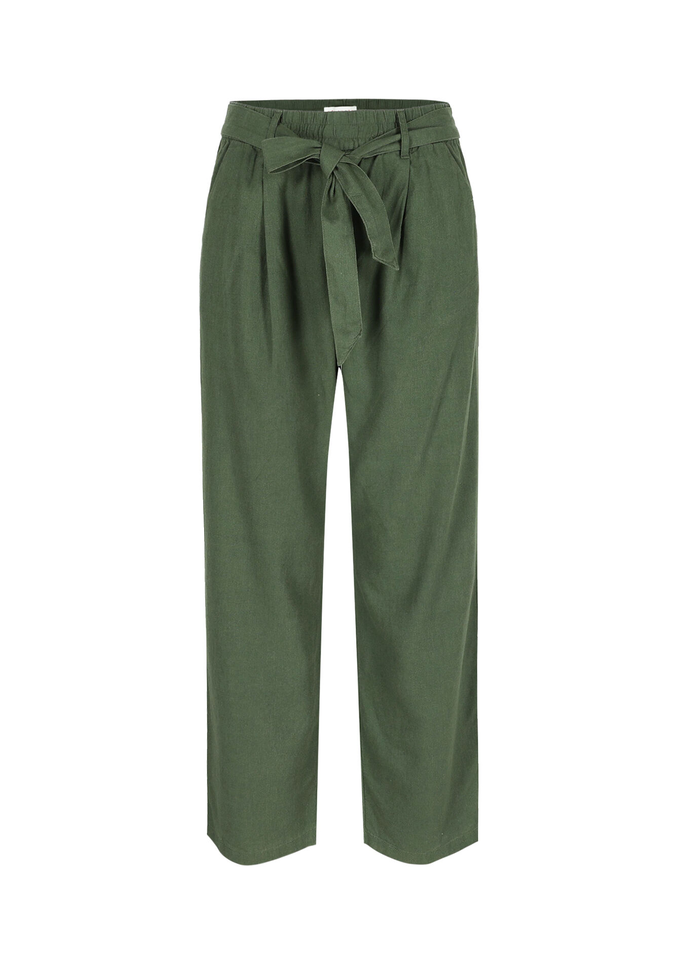 Linen pants with belt - KHAKI MED - 1116686