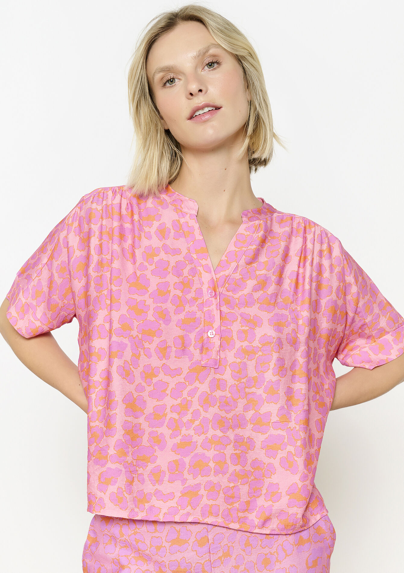 Blouse ample imprimée, Blouse ample imprimée - PINK BUBBLEGUM - 05702852_1477