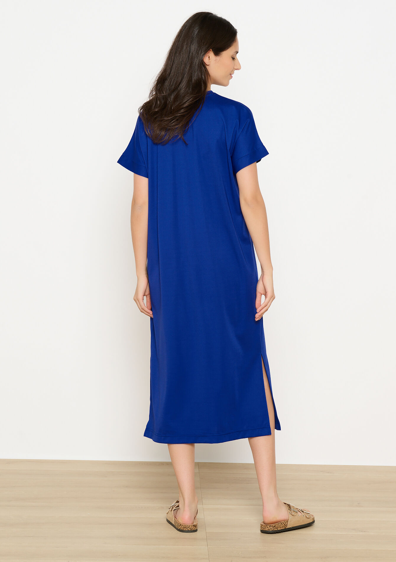 Robe midi unie, Robe midi unie - ELECTRIC BLUE - 08103950_1619